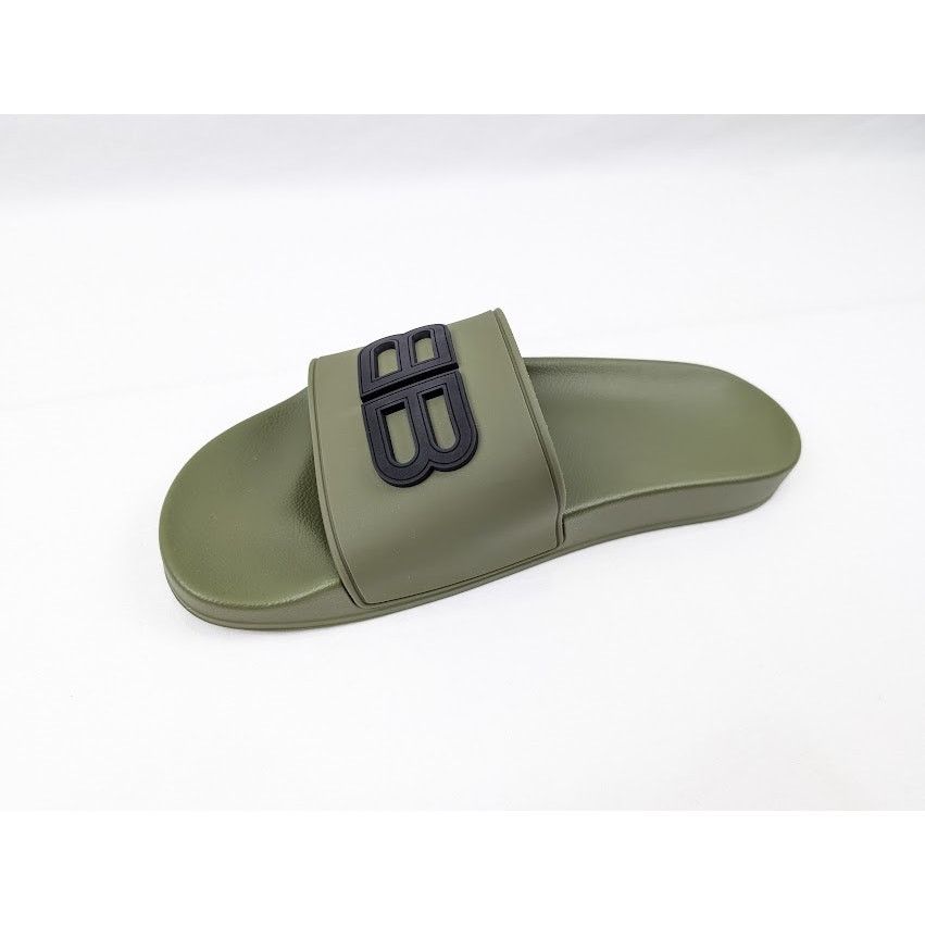 Balenciaga o1rshd1 BB Injecfion Pool Slides in Khaki Size US 9 / EU 42 - 8 Thumbnail