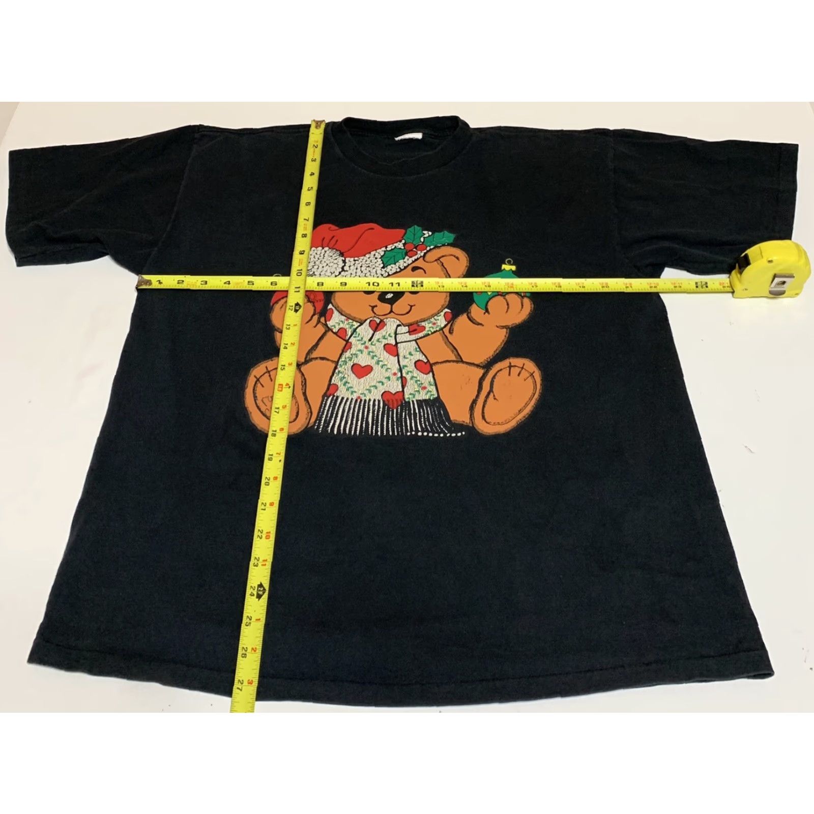 Vintage Vtg Christmas Bear T Shirt Black Large 1990s Single Stitch Graphic Tee Men Womens Christmas Happy Holidays +0? Size US L / EU 52-54 / 3 - 6 Thumbnail