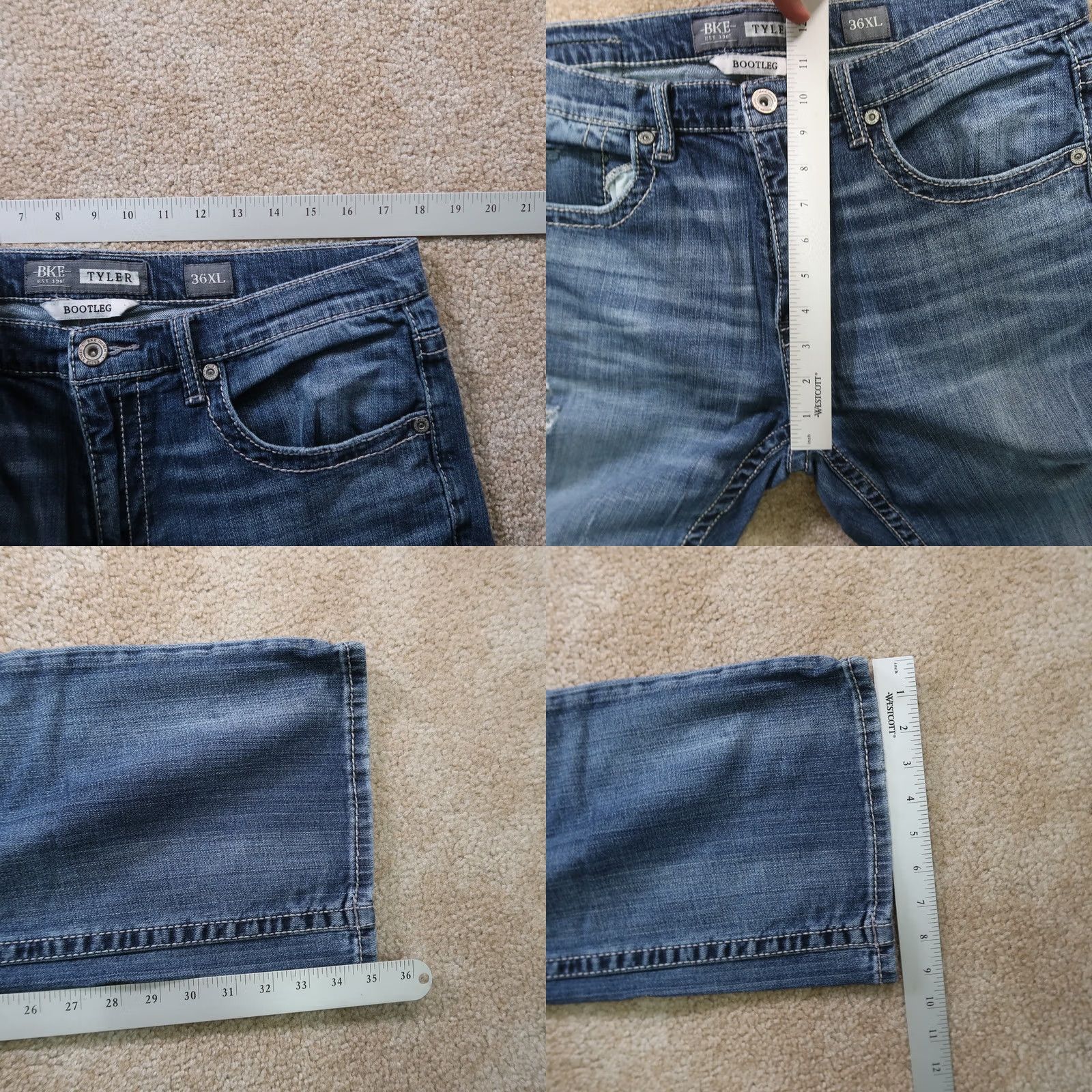 Vintage BKE Buckle Tyler Bootcut Jeans Men’s 36XL Blue Denim 5-Pocket Regular Inseam 35 Jeans 90s Distressed" Size US 36 / EU 52 - 9 Thumbnail
