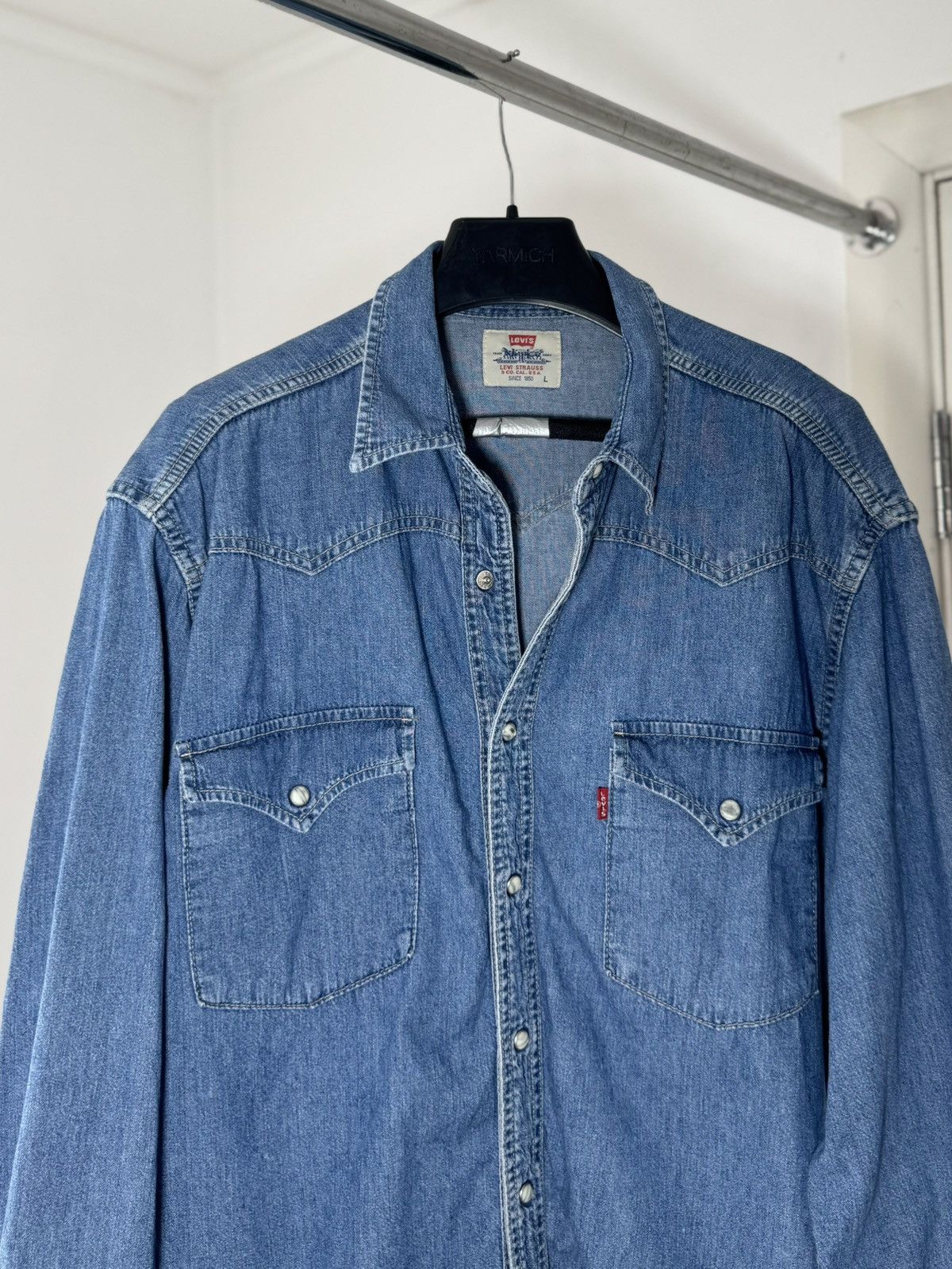 Levi's Vintage Clothing Vintage 1996 Levis Denim Button Up Shirt Size US L / EU 52-54 / 3 - 4 Thumbnail