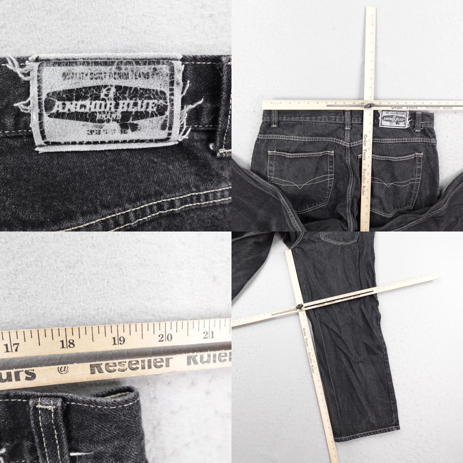 Anchor Blue VINTAGE Anchor Blue Jeans Mens 40x32 Black Denim Baggy Wide Skater 90s Linear 90s? Size US 40 / EU 56 - 8 Thumbnail