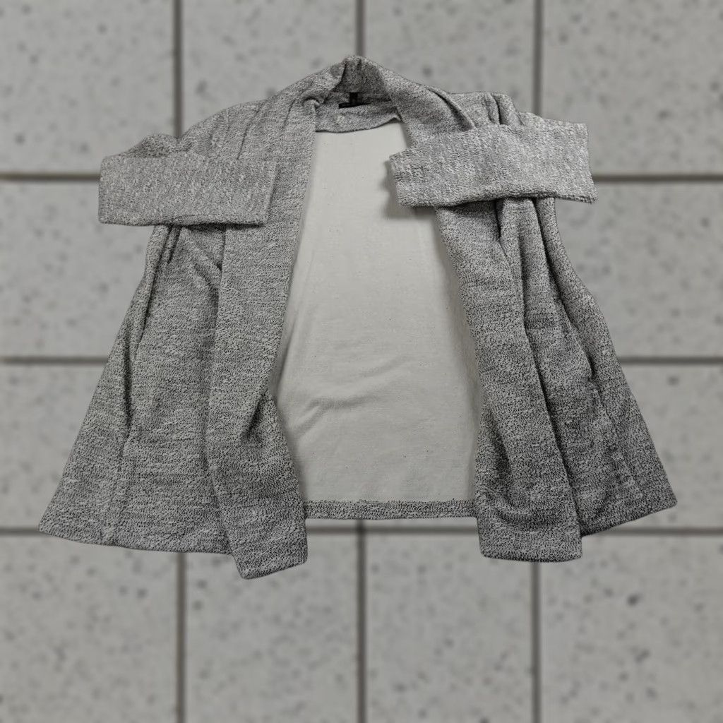 Eileen Fisher Eileen Fisher Sweater Cardigan Womens PM Gray Open Front Knit V-Neck Long Sleeve Pockets Size M / US 6-8 / IT 42-44 - 1 Thumbnail