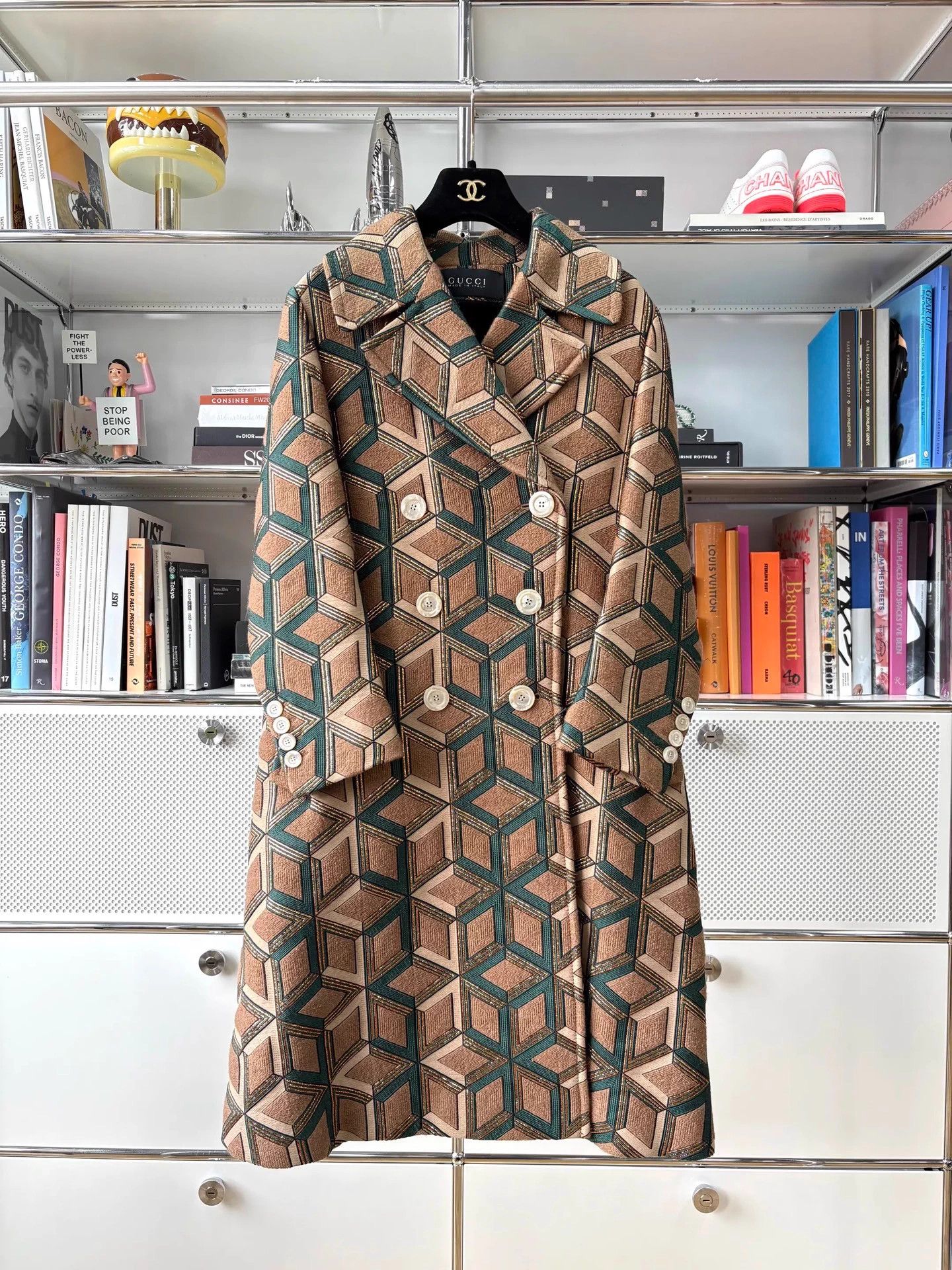 Gucci Gucci brown green diamond lapel single-breasted coat IT38 Size XS / US 0-2 / IT 36-38 - 2 Thumbnail