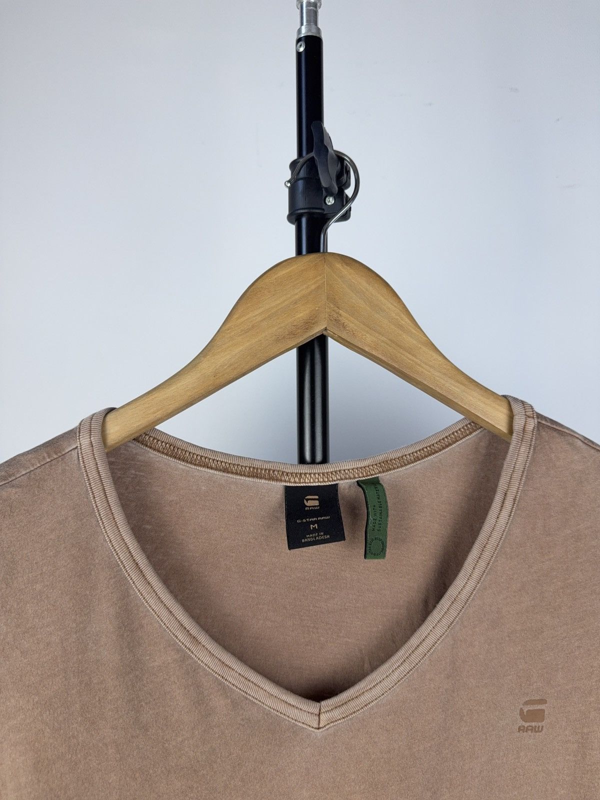 G-Star Vintage Retro Style 00s Faded Brown V-Neck Y2K T Shirt Size M / US 6-8 / IT 42-44 - 4 Thumbnail