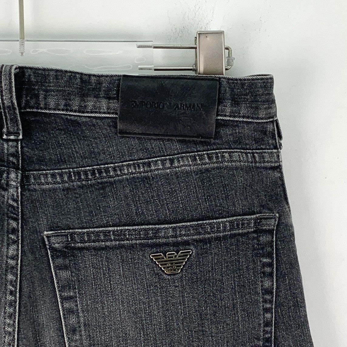 Armani ARMANI Smoke Grey Logo Denim Pants K26WX Size 29" - 5 Thumbnail