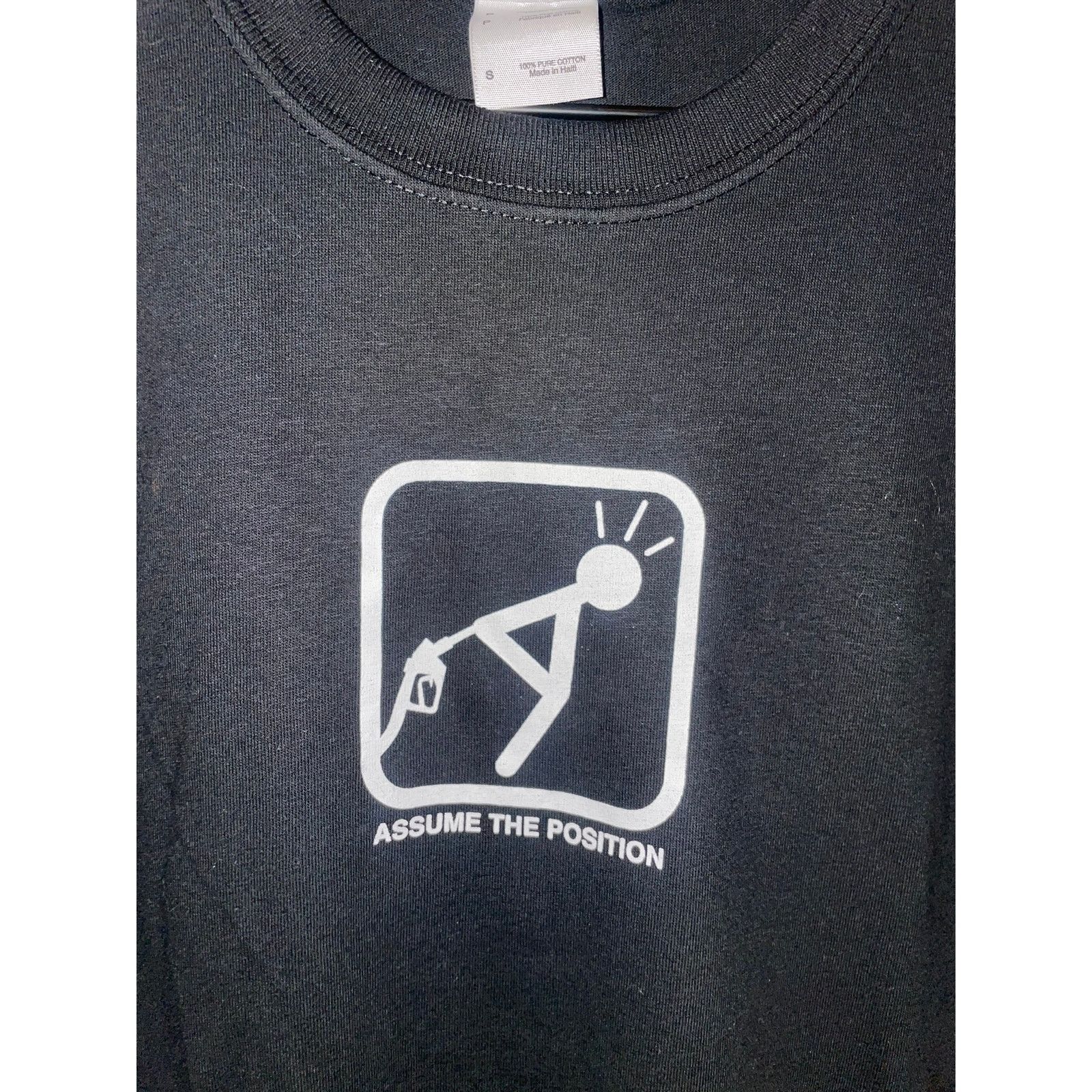Gildan Y2K assume The Position Gas Pump F'ed Humor Shirt 2000s S Size US S / EU 44-46 / 1 - 2 Thumbnail