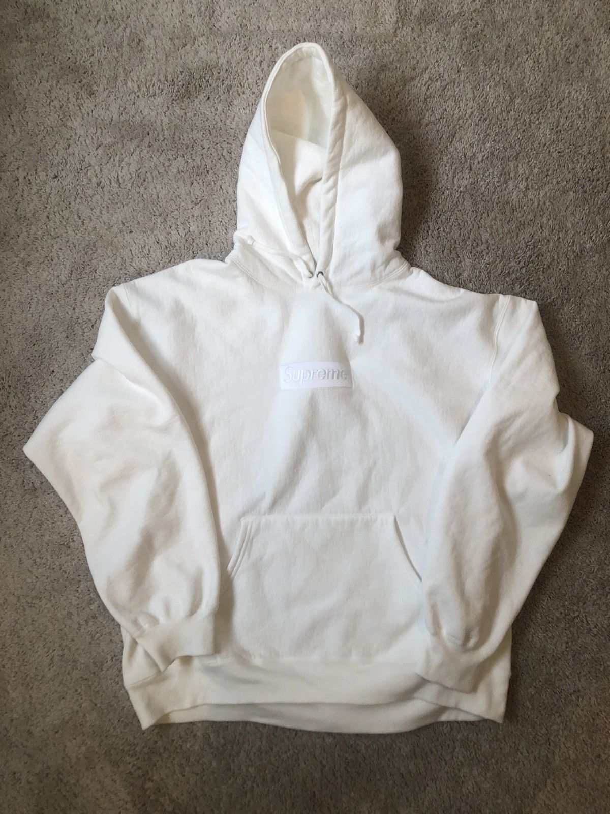 Pre-owned Supreme Box Logo Hoodie White