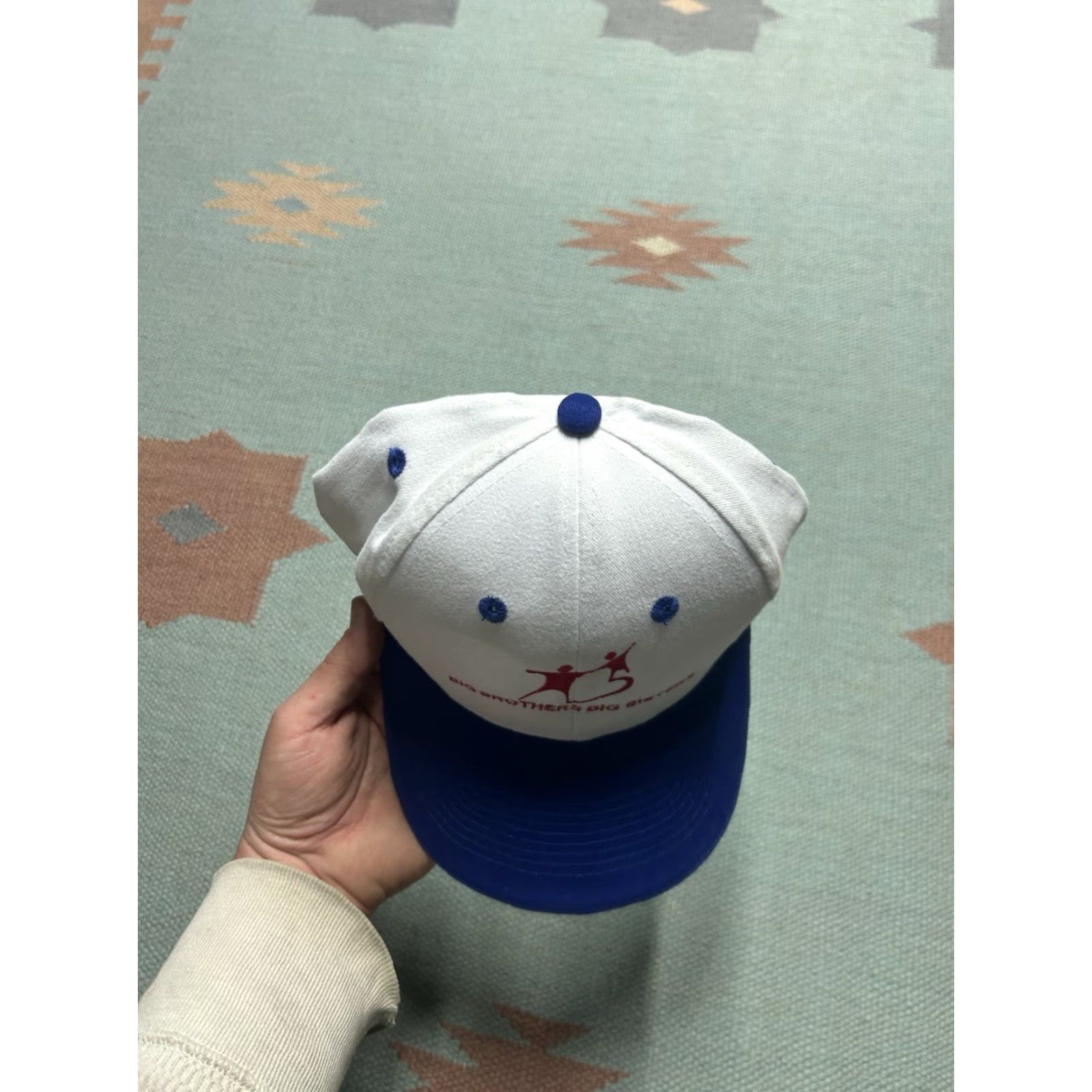 Vintage VINTAGE White Blue Adjustable Big Brothers Big Sisters Program Baseball Cap Hat Men Size ONE SIZE - 3 Thumbnail