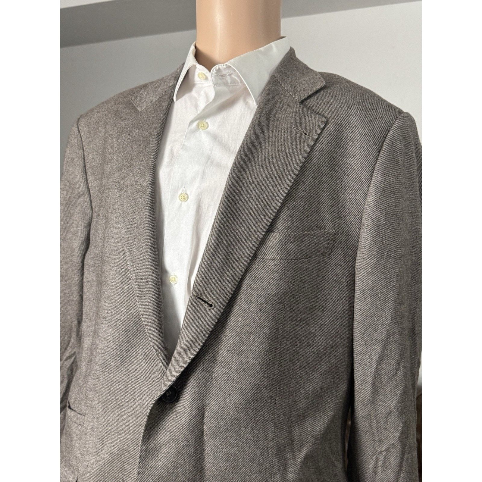 Brunello Cucinelli Brunello Cucinelli Wool Cashmere Silk Taupe Sportcoat 54/44 Size 44R - 2 Thumbnail