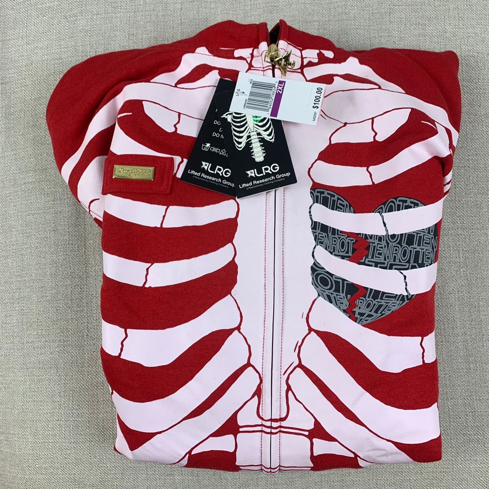 LRG LRG Dead Serious Hoodie Red XXL Size US XXL / EU 58 / 5 - 6 Thumbnail