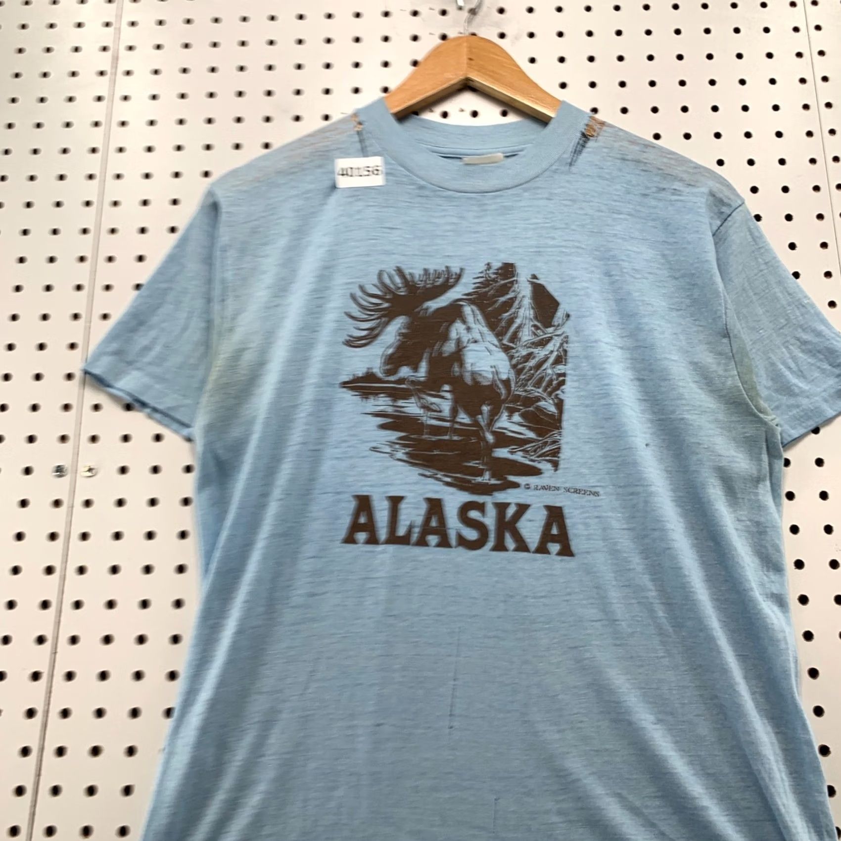 Vintage VINTAGE Alaska Shirt Mens Medium Blue Moose Graphic 70s T-Shirt Size US M / EU 48-50 / 2 - 7 Thumbnail