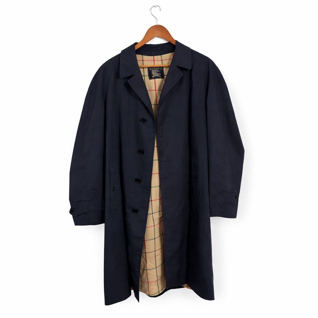 Burberry Vintage Burberrys Navy Balmacaan Nova Check Size US L / EU 52-54 / 3 - 2 Thumbnail