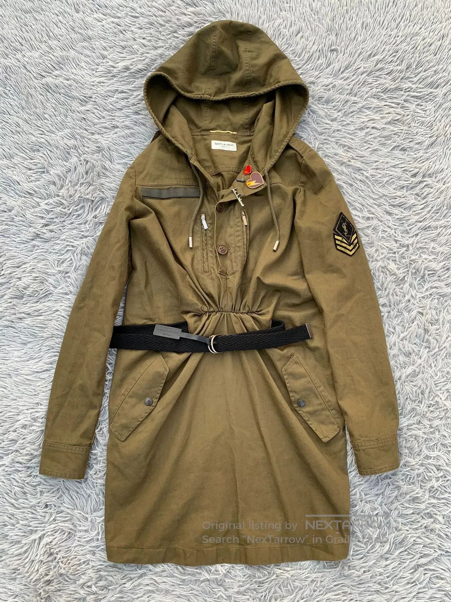 Saint Laurent Paris Saint Laurent Military Green Trench Coat Dress. Size XS / US 0-2 / IT 36-38 - 1 Thumbnail