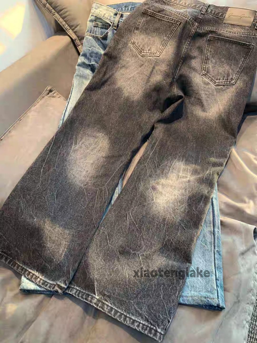 Jean Unisex washed faded cleanfit yuppie loose baggy jeans Size US 30 / EU 46 - 3 Thumbnail