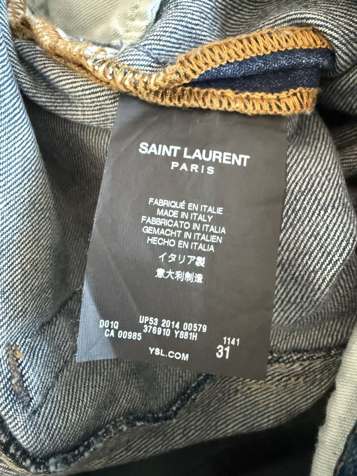 Saint Laurent Paris FW15 Saint Laurent D02 Skinny-Fit Denim Jeans Size US 31 - 8 Thumbnail
