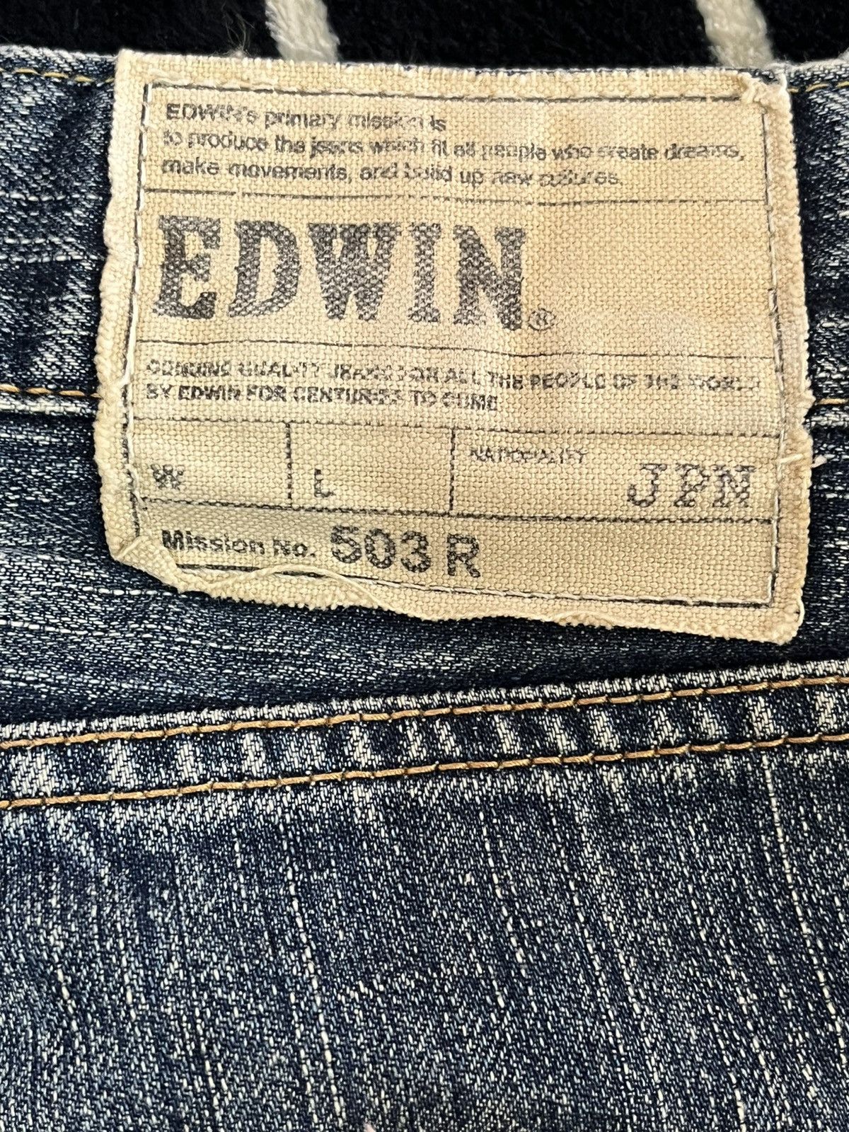 Beauty Beast × Edwin Vintage Edwin 503 R Mudwash Distressed Denim Size US 35 - 13 Thumbnail
