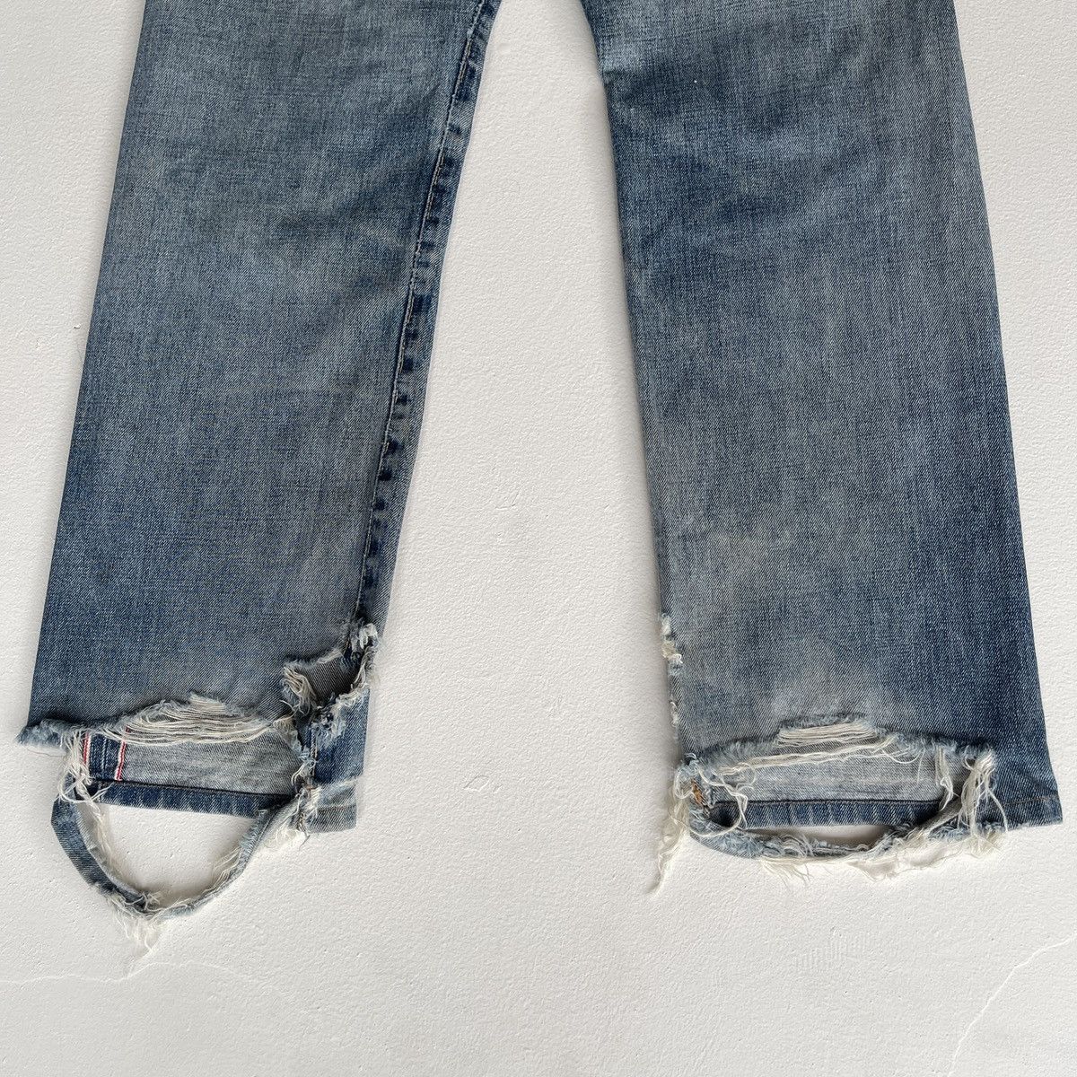 Edwin Thrashed Edwin 505SX Selvedge Crazy Ripped Distressed Denim Size US 30 / EU 46 - 9 Thumbnail