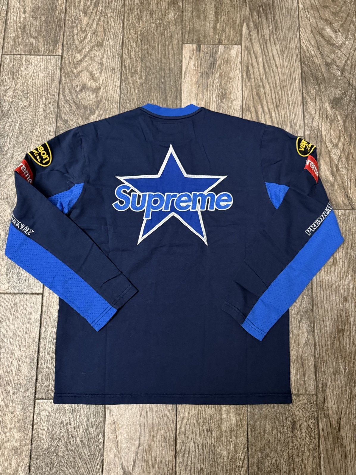 Supreme × Vanson Leathers Supreme Vanson Leathers L/S Top Navy (Size Large) Size US L / EU 52-54 / 3 - 2 Thumbnail