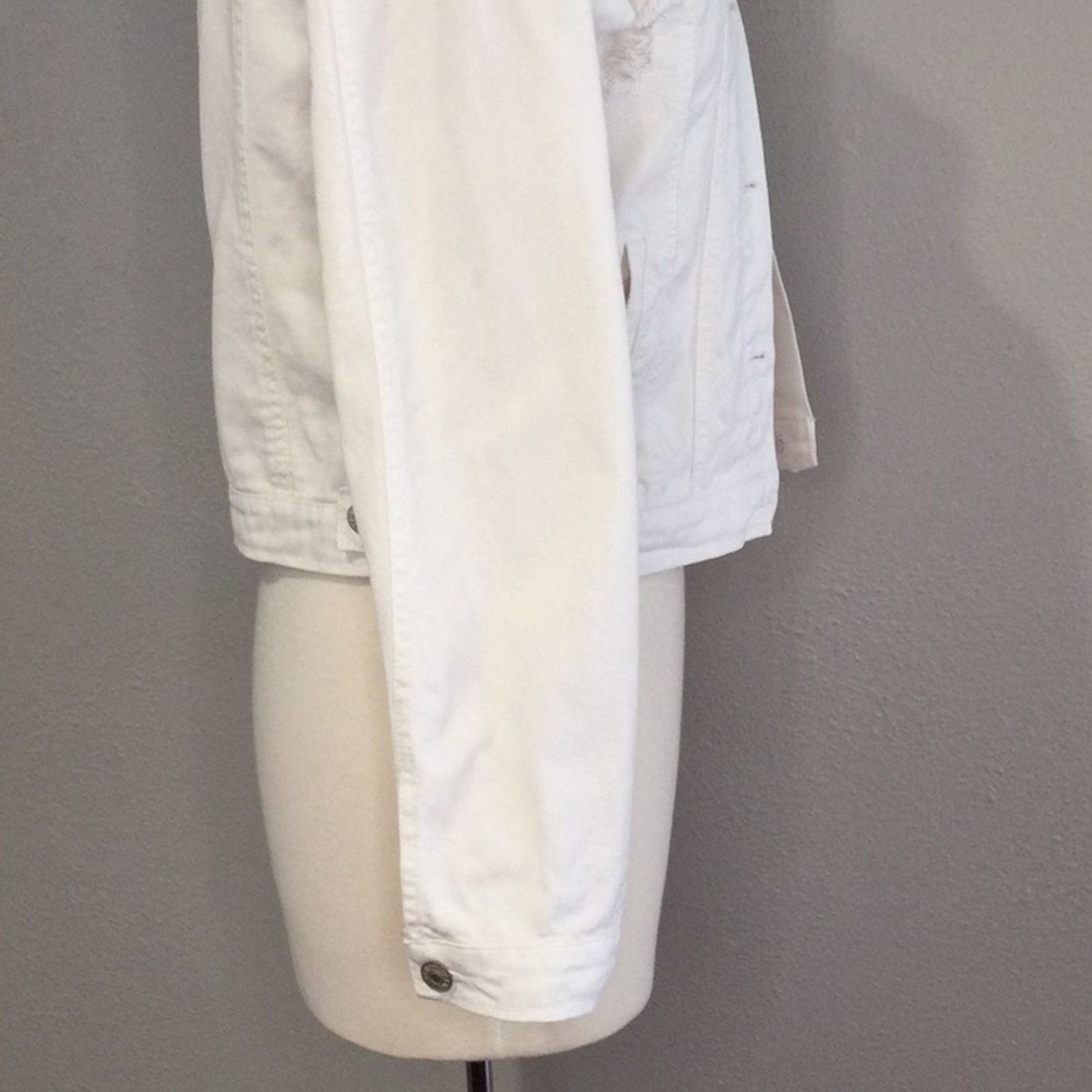 Other Love Tree Denim White Distressed Jean Jacket Small Size S / US 4 / IT 40 - 7 Thumbnail