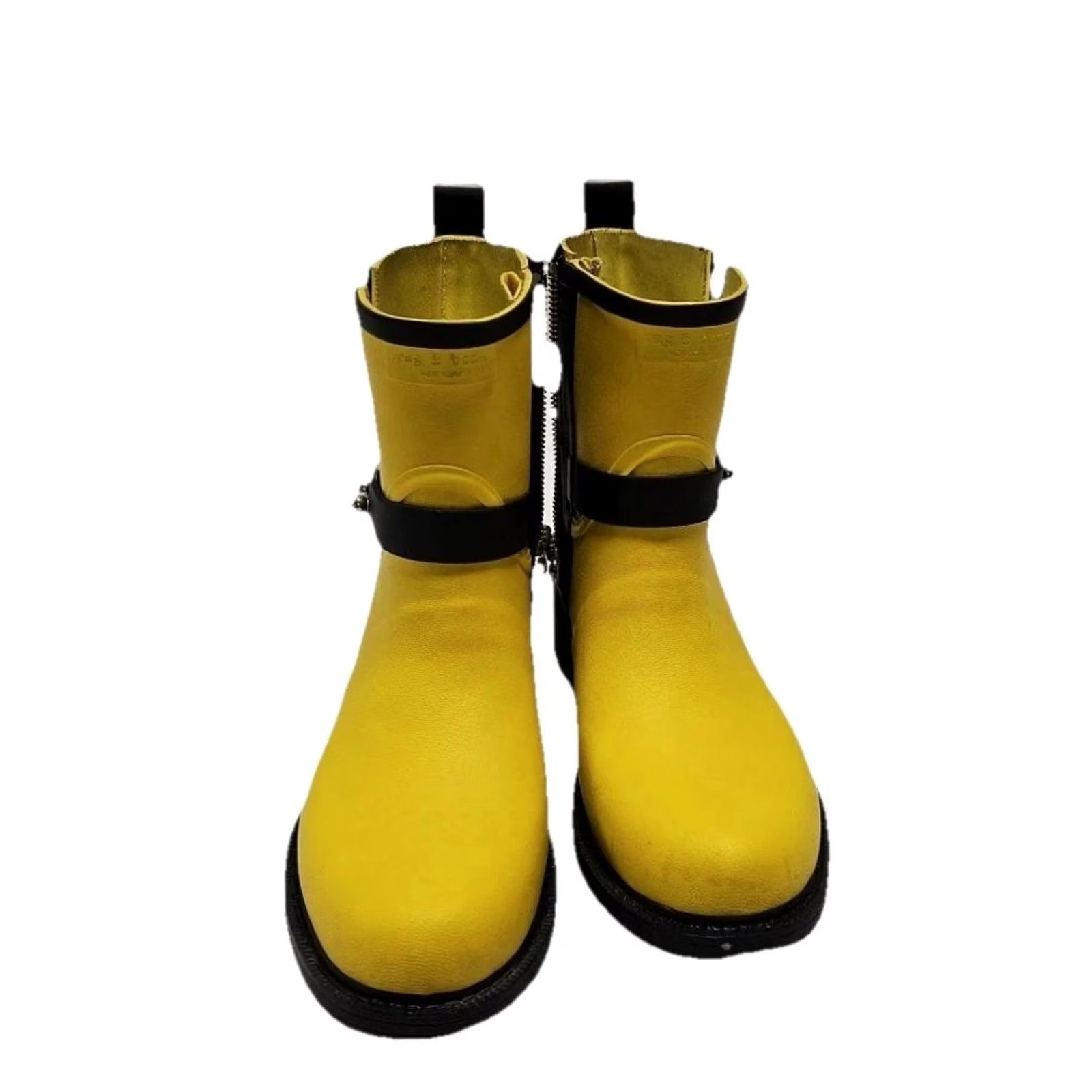 Rag & Bone rag & bone Moto Rain Boots Yellow Waterproof Zip Strap Women’s Size 6 Rare Size US 6 / IT 36 - 2 Thumbnail