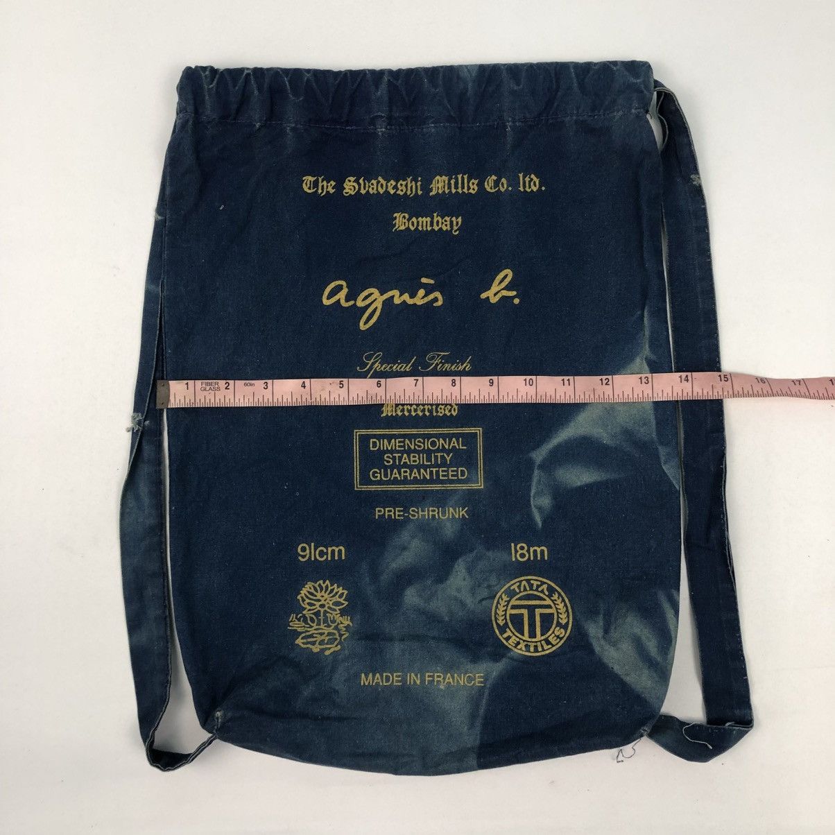 agnes b. AGNES B. DISTRESS DENIM DRAWSTRING BAG Size ONE SIZE - 13 Thumbnail