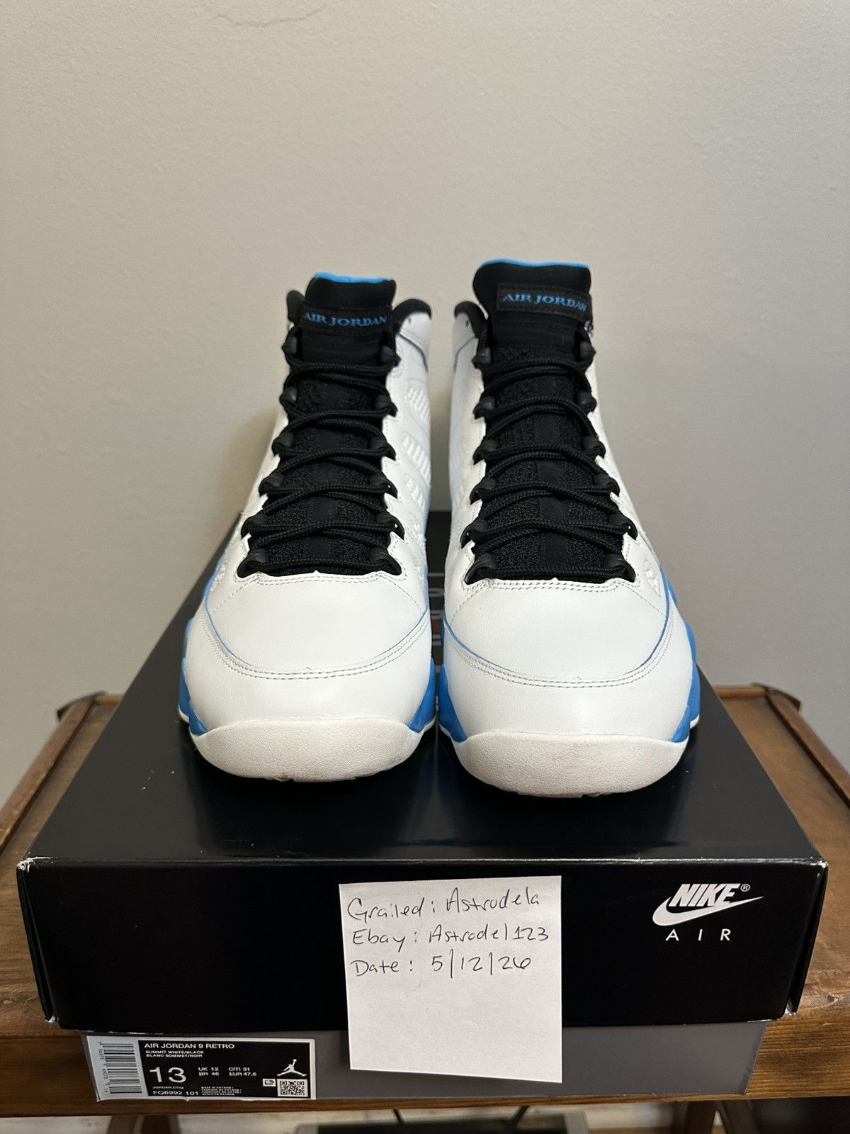 Jordan Brand Nike Air Jordan 9 Retro 2024 Powder Blue Size 13 Size US 13 / EU 46 - 4 Thumbnail