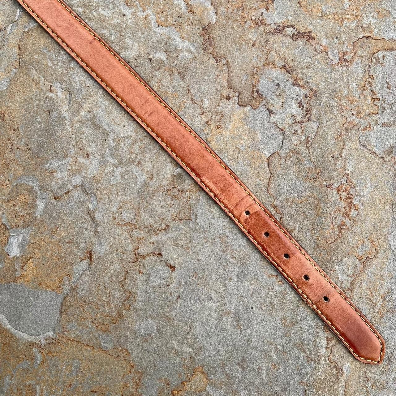 Vintage Vintage 90s Brown Contrast Stitch Leather Belt Size ONE SIZE - 5 Thumbnail
