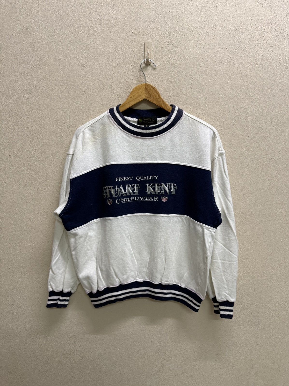 Vintage Vintage 90s Stuart Kent Embroidery Logo Cropped Sweatshirt Size US M / EU 48-50 / 2 - 20 Thumbnail
