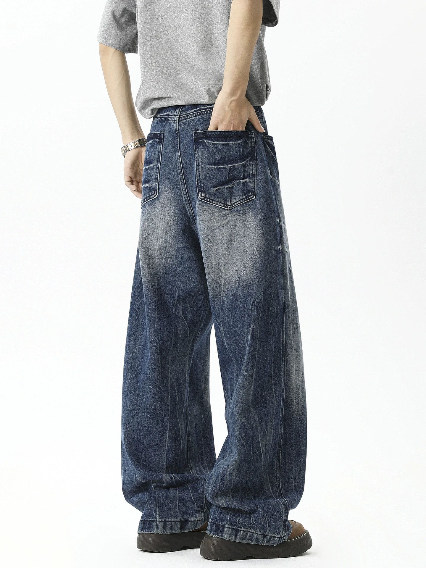 Jean Washed blue lightning men's handsome scimitar jeans y2k Size US 32 / EU 48 - 3 Thumbnail
