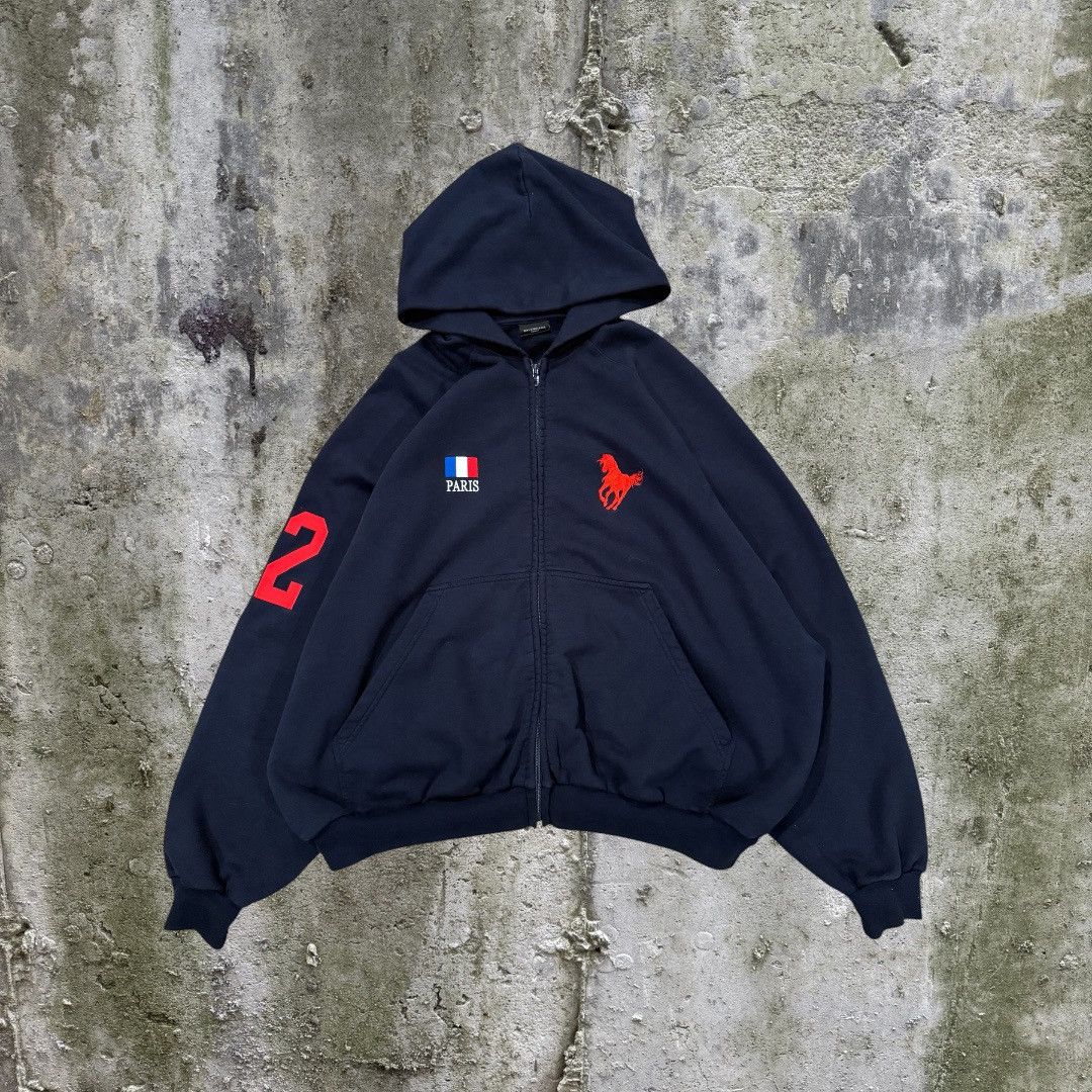 Balenciaga Balenciaga FW22 Dirty Polo Zip-Hoodie | Grailed