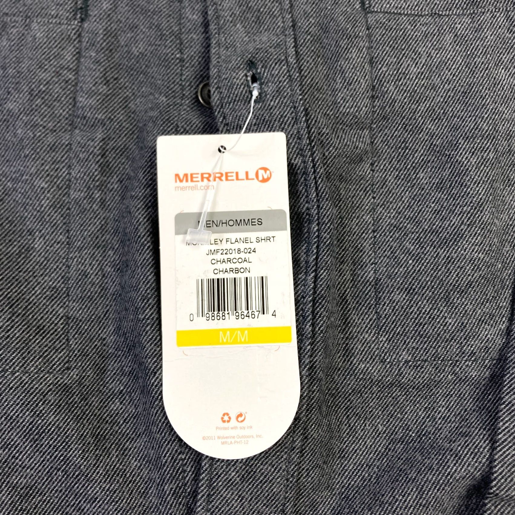 Merrell Merrell Flannel Shirt Mens Medium Charcoal Gray Long Sleeve Button Up Pockets Size US M / EU 48-50 / 2 - 4 Thumbnail