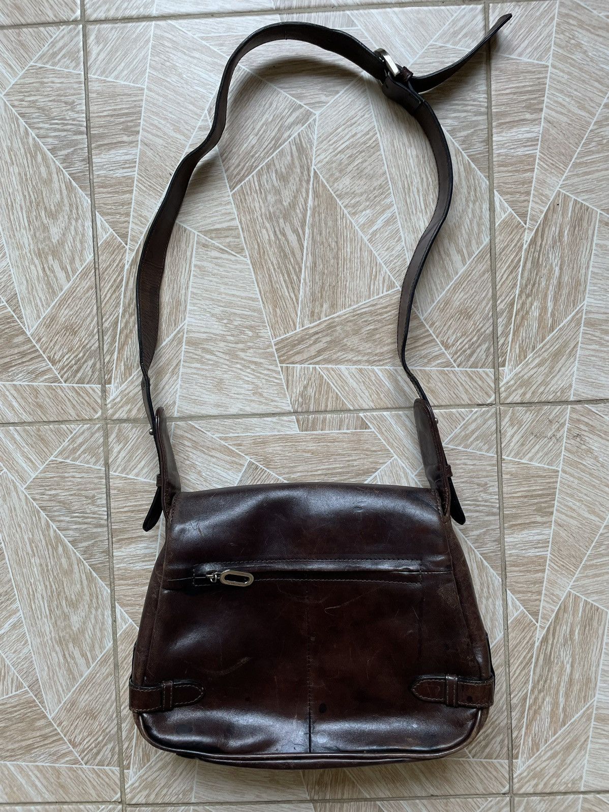 Retro Vintage Claudio Ferrici Leather Brown Shoulder Bag