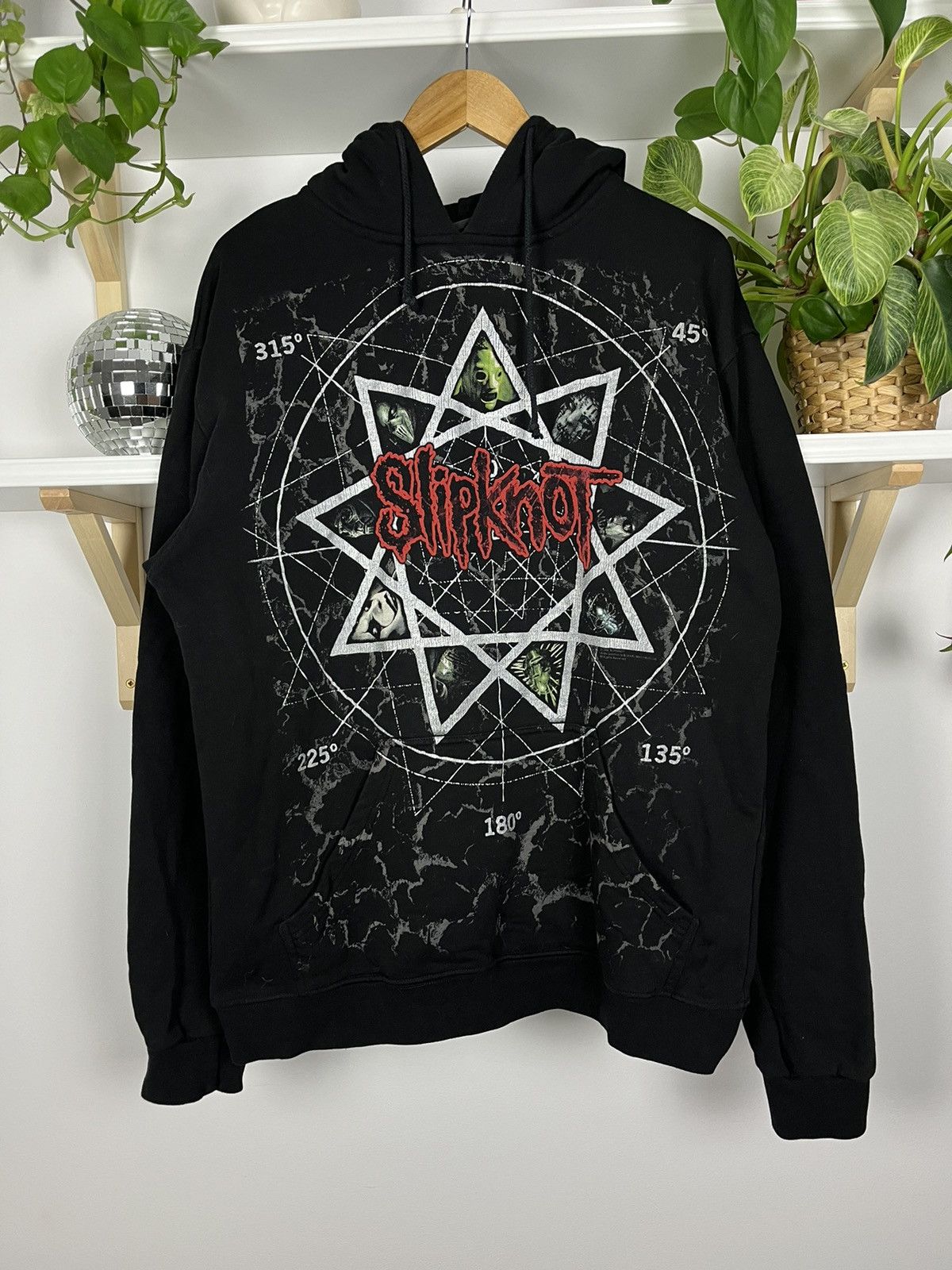 image of Vintage Aop Slipknot Hoodie Jacket Iowa Band Hype Y2K in Black, Men's (Size Large)