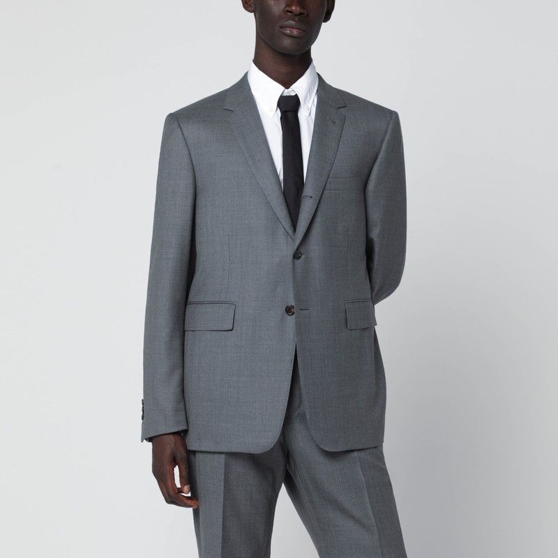 Thom Browne Grey Single-Breasted Wool Jacket