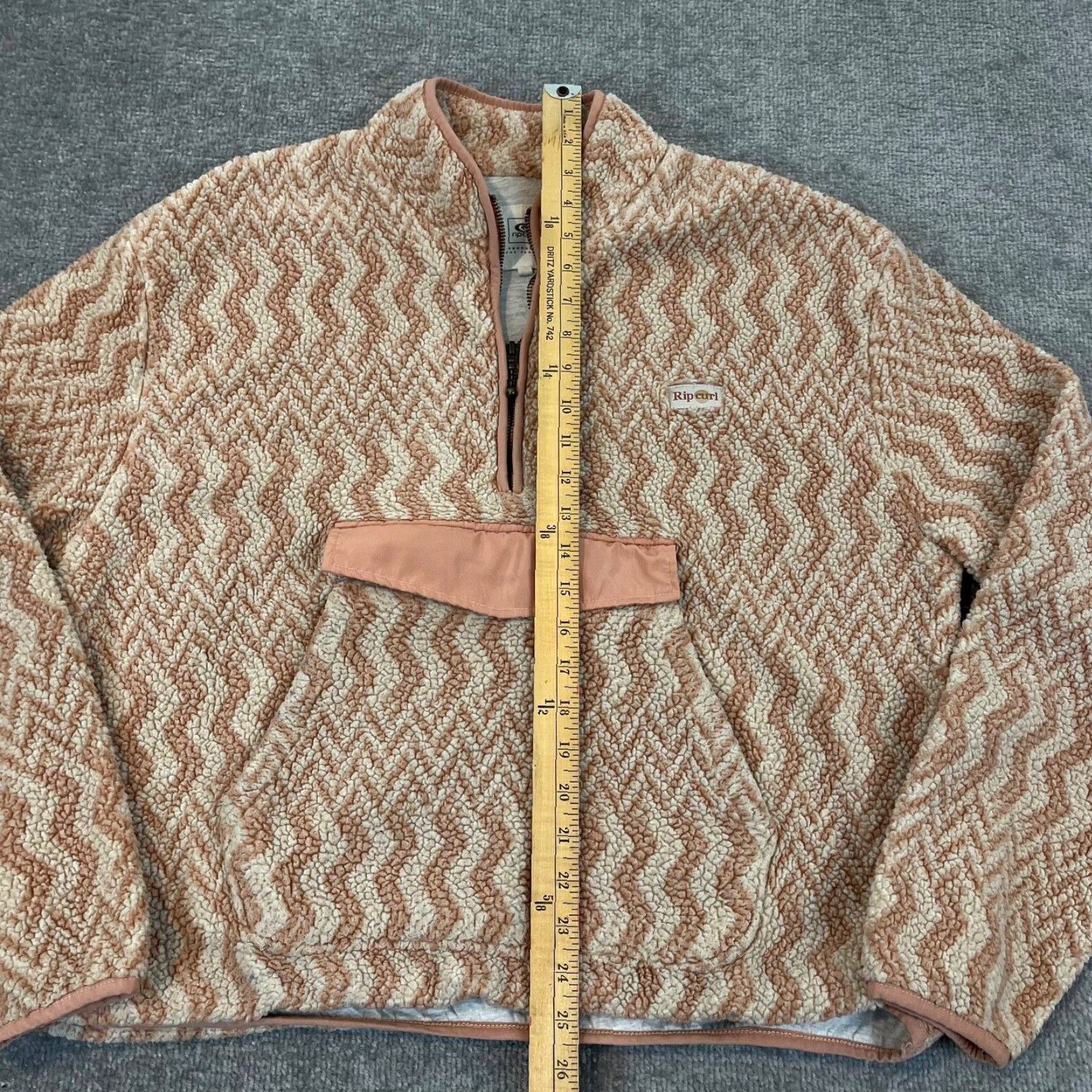 Rip Curl RIP CURL Jacket Womens Large Sherpa Pink Cream Anorak Sweater 1/2 Zip Fleece Size L / US 10 / IT 46 - 7 Thumbnail