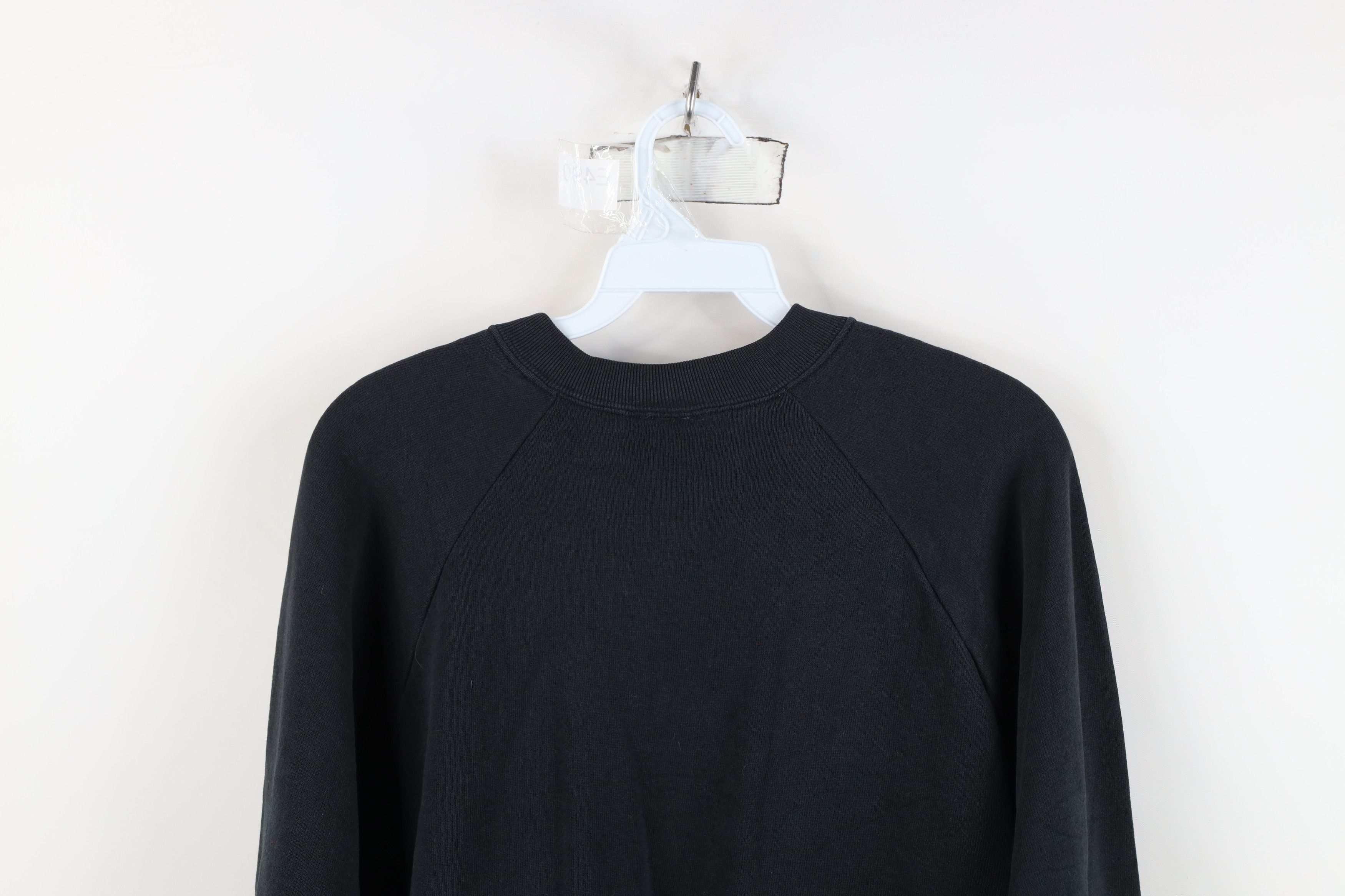 Vintage Vintage 90s Streetwear Faded Blank Crewneck Sweatshirt Black Size M / US 6-8 / IT 42-44 - 12 Thumbnail