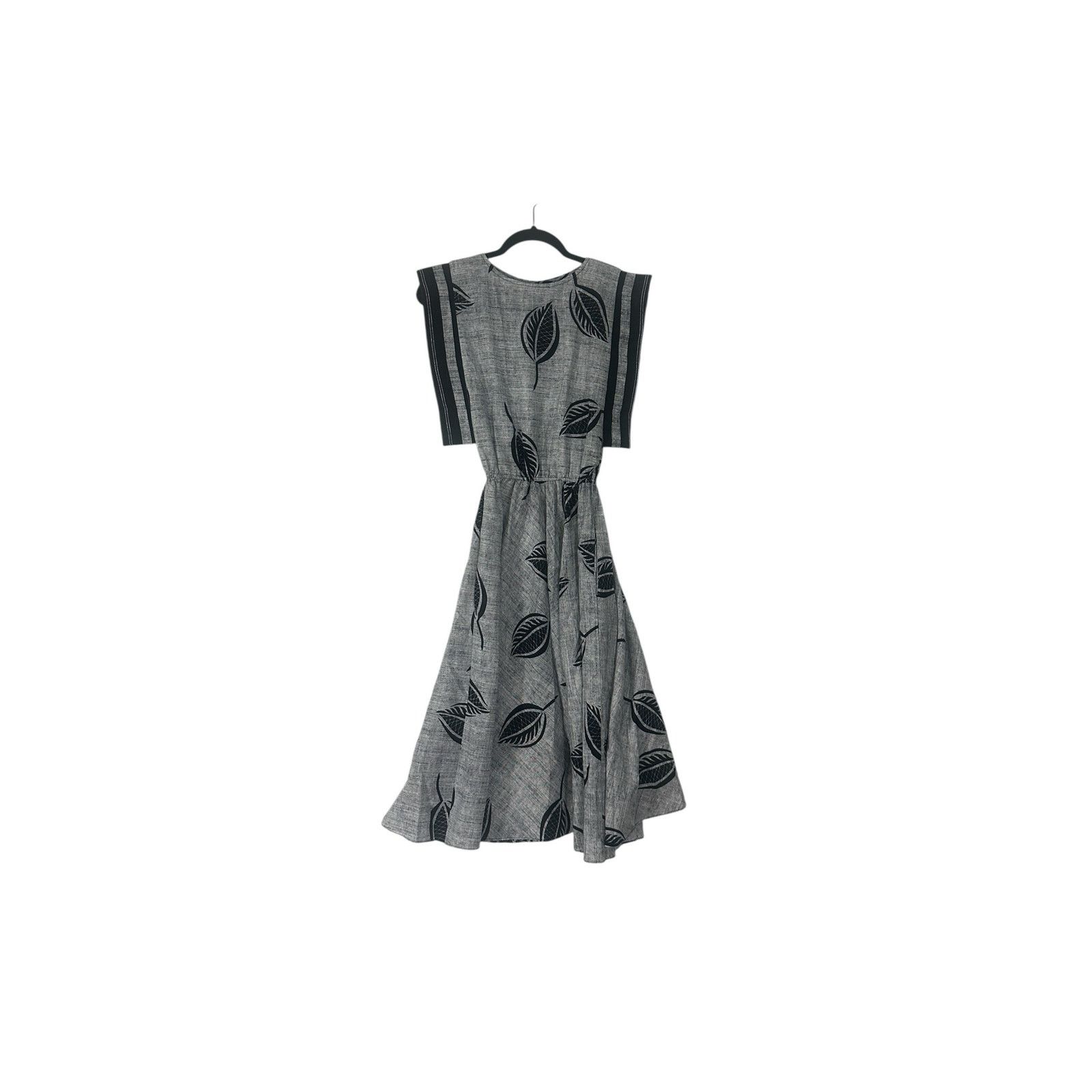 Vintage Vintage Choon Gray Leaf Print Dress Full Circle Boho Midi XS Size XS / US 0-2 / IT 36-38 - 5 Thumbnail