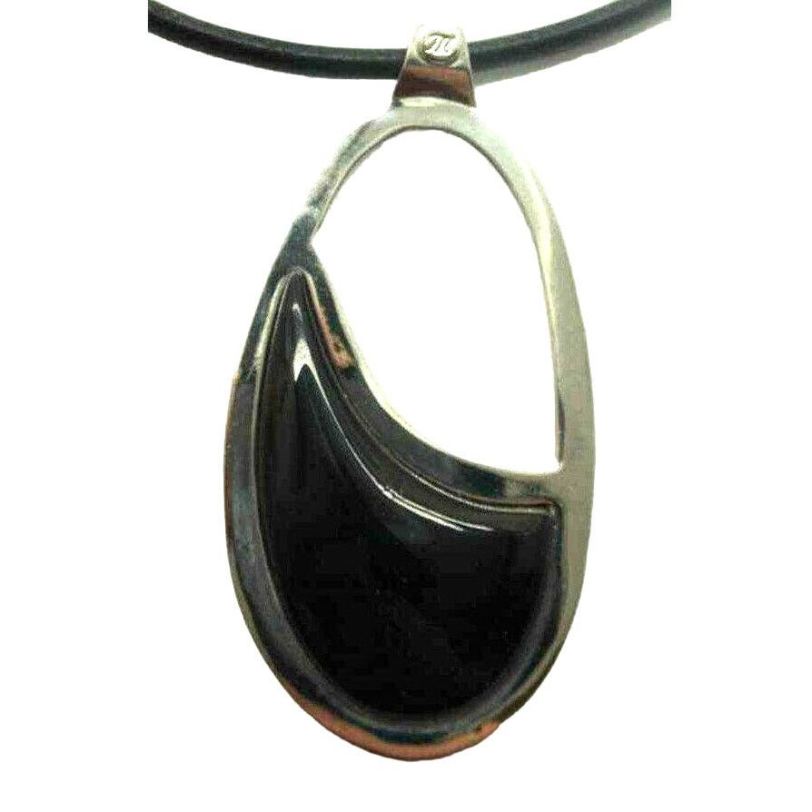 Other Big Myka Black & Silvertone Rope Statement Necklace Size ONE SIZE - 2 Thumbnail