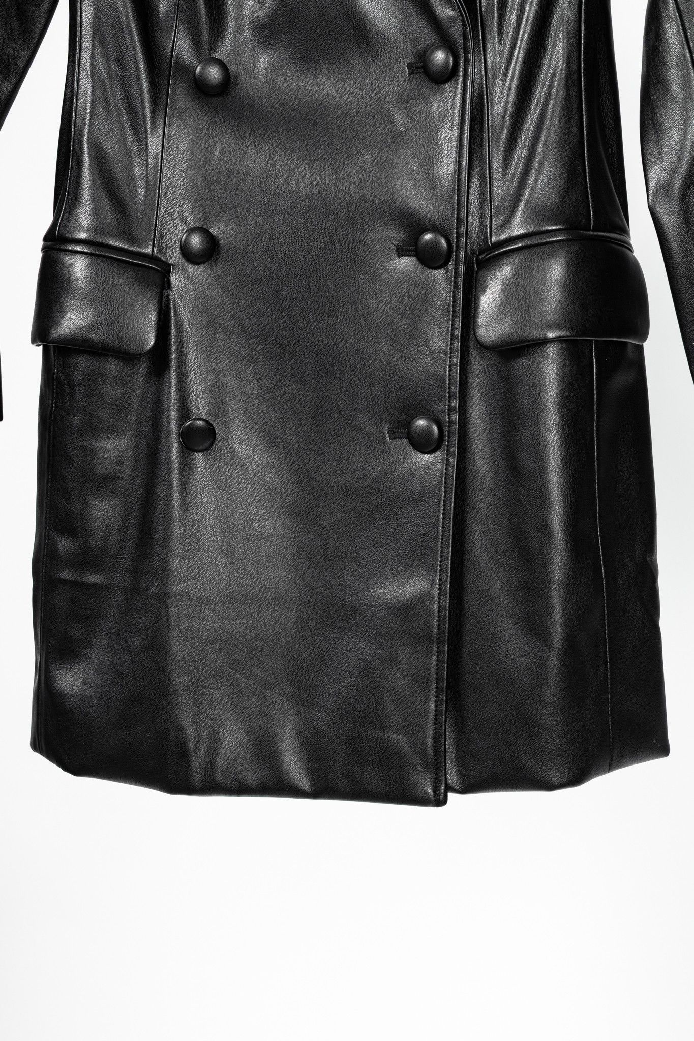 CAMI NYC CAMI NYC Tamia Black Faux-Leather Blazer Dress Size XS / US 0-2 / IT 36-38 - 8 Thumbnail