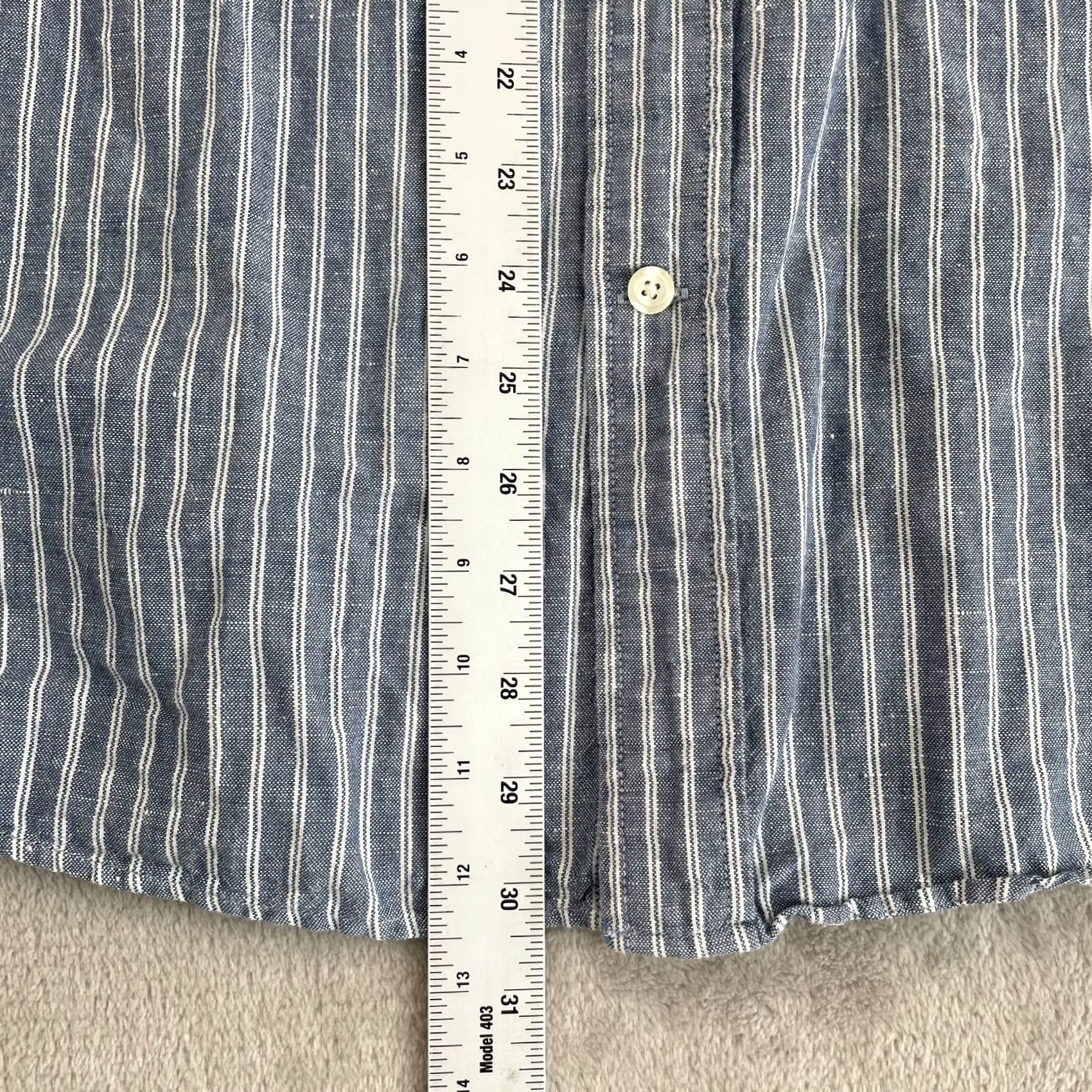 Eddie Bauer VINTAGE Eddie Bauer Blade Collar Shirt Men Large Blue Striped Linen Blend Relaxed Fit Size US L / EU 52-54 / 3 - 6 Thumbnail