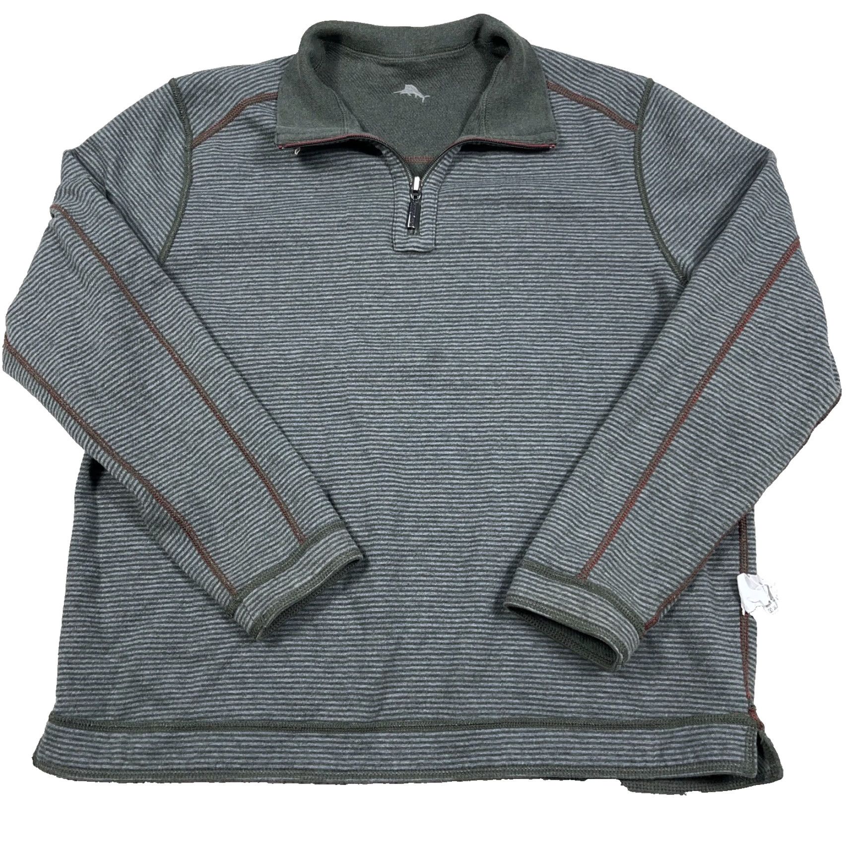 Tommy Bahama Tommy Bahama Sweater Men Large Green Pullover Quarter Zip Reversible Sweatshirt Size US L / EU 52-54 / 3 - 3 Thumbnail