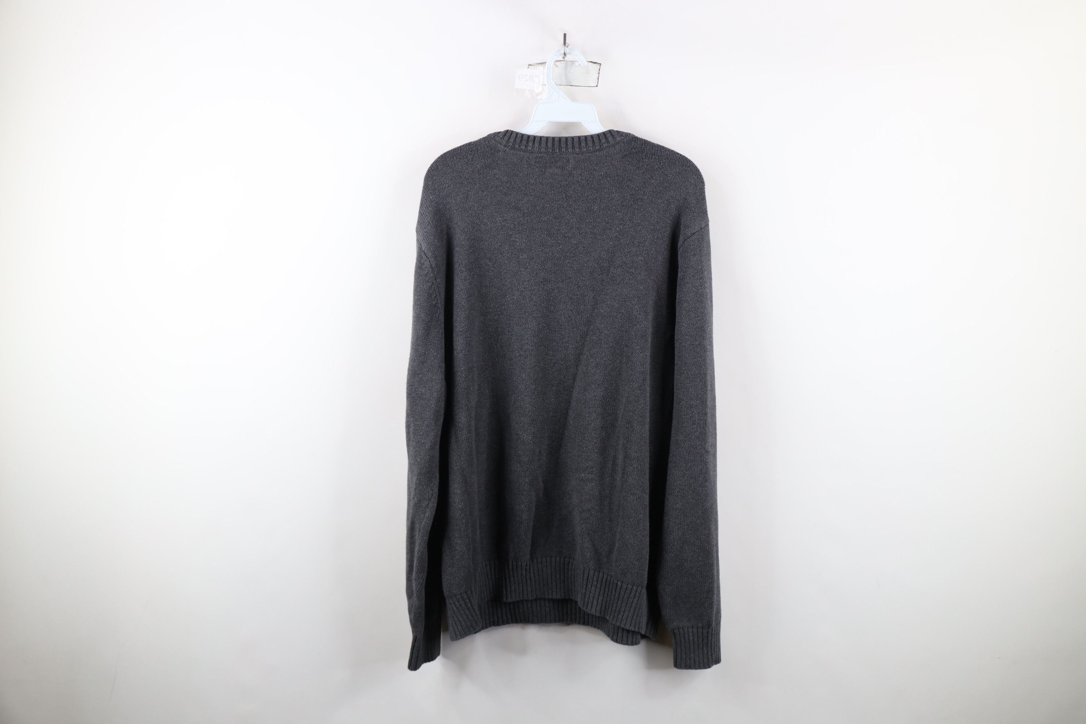 Vintage Vintage 90s Streetwear Blank Knit Crewneck Sweater Dark Gray Size US XL / EU 56 / 4 - 7 Thumbnail