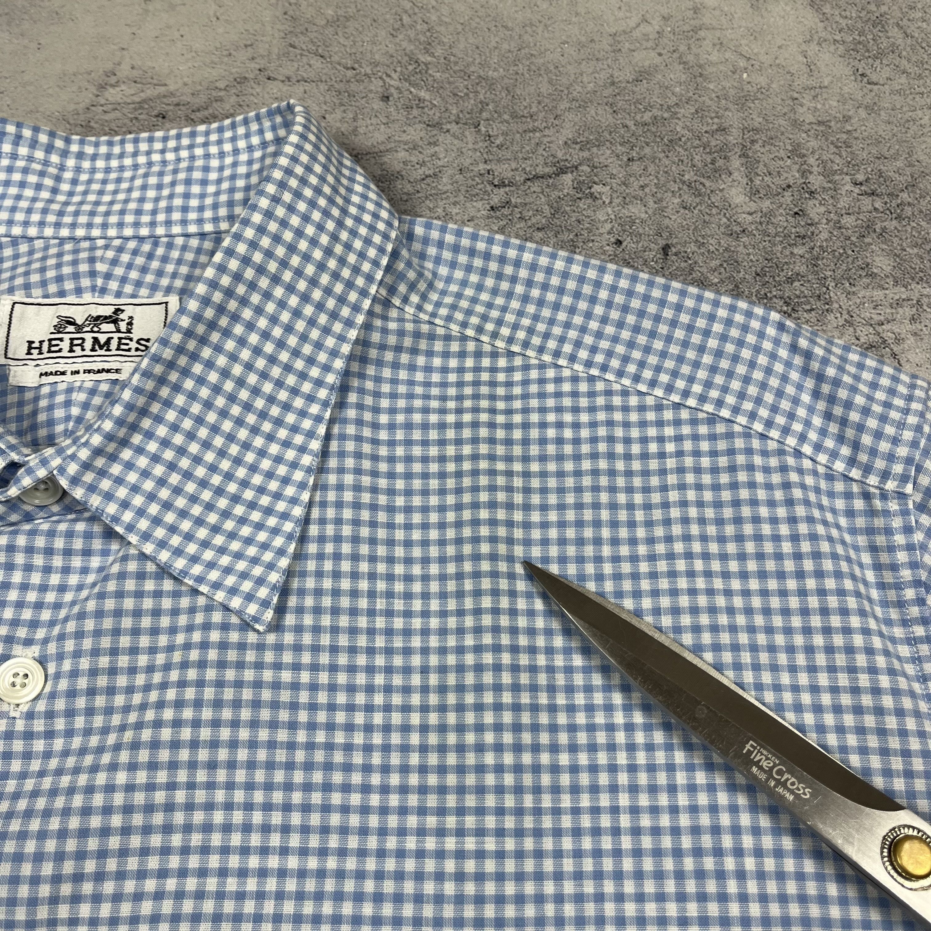 Hermes Hermes Paris Long Sleeve Button Up Checkered Shirt Size US L / EU 52-54 / 3 - 8 Thumbnail