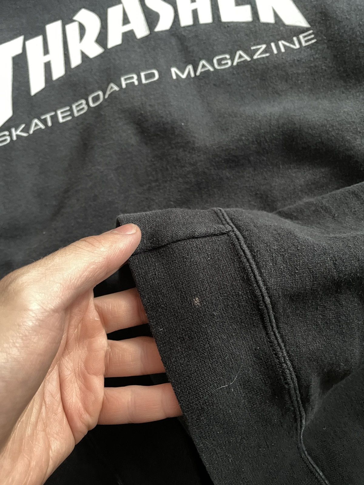 Thrasher × Vintage Crazy Vintage Boxy Y2K Faded Black Thick Thrasher Hoodie Size US S / EU 44-46 / 1 - 8 Thumbnail