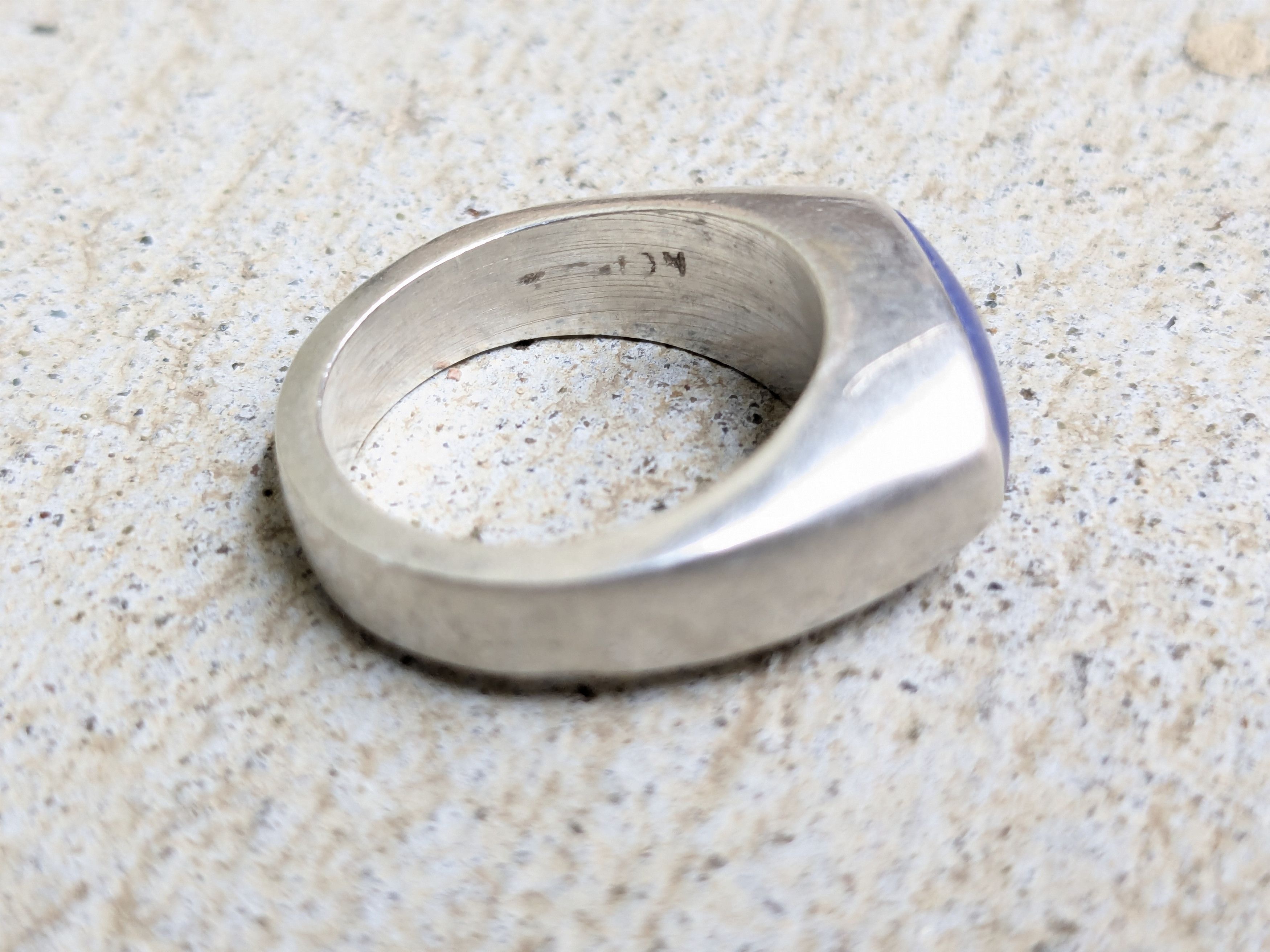 Jewelry Sterling Silver Ring Lapis Lazuli 7.25 Blue Modern Abstract Size ONE SIZE - 6 Thumbnail