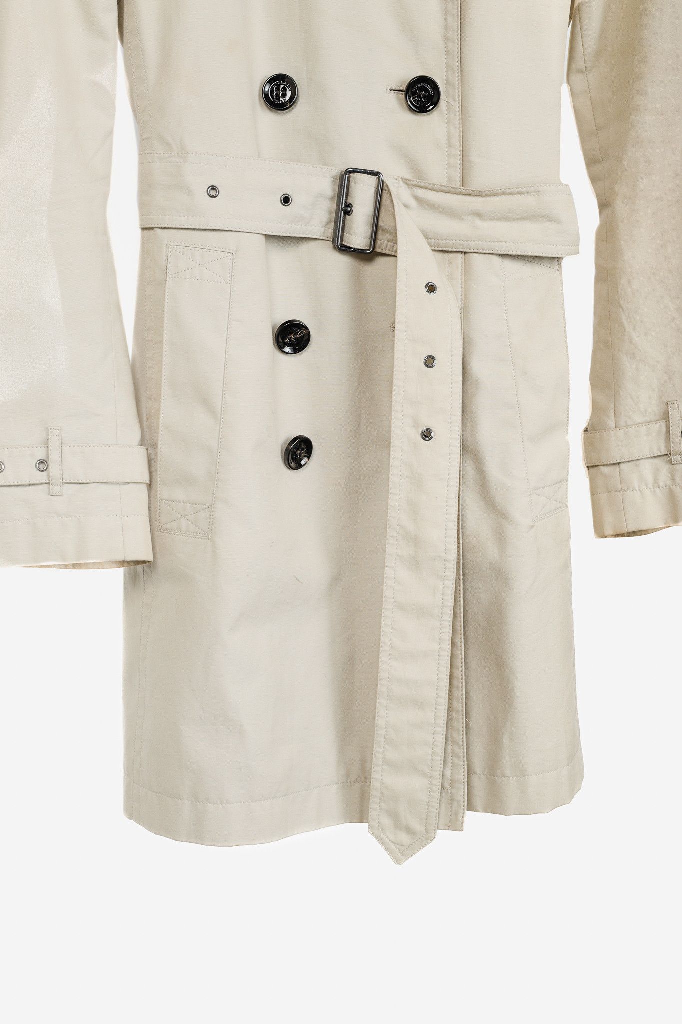 Burberry Burberry Brit Beige Belted Double-Breasted Trench Coat Size S / US 4 / IT 40 - 8 Thumbnail