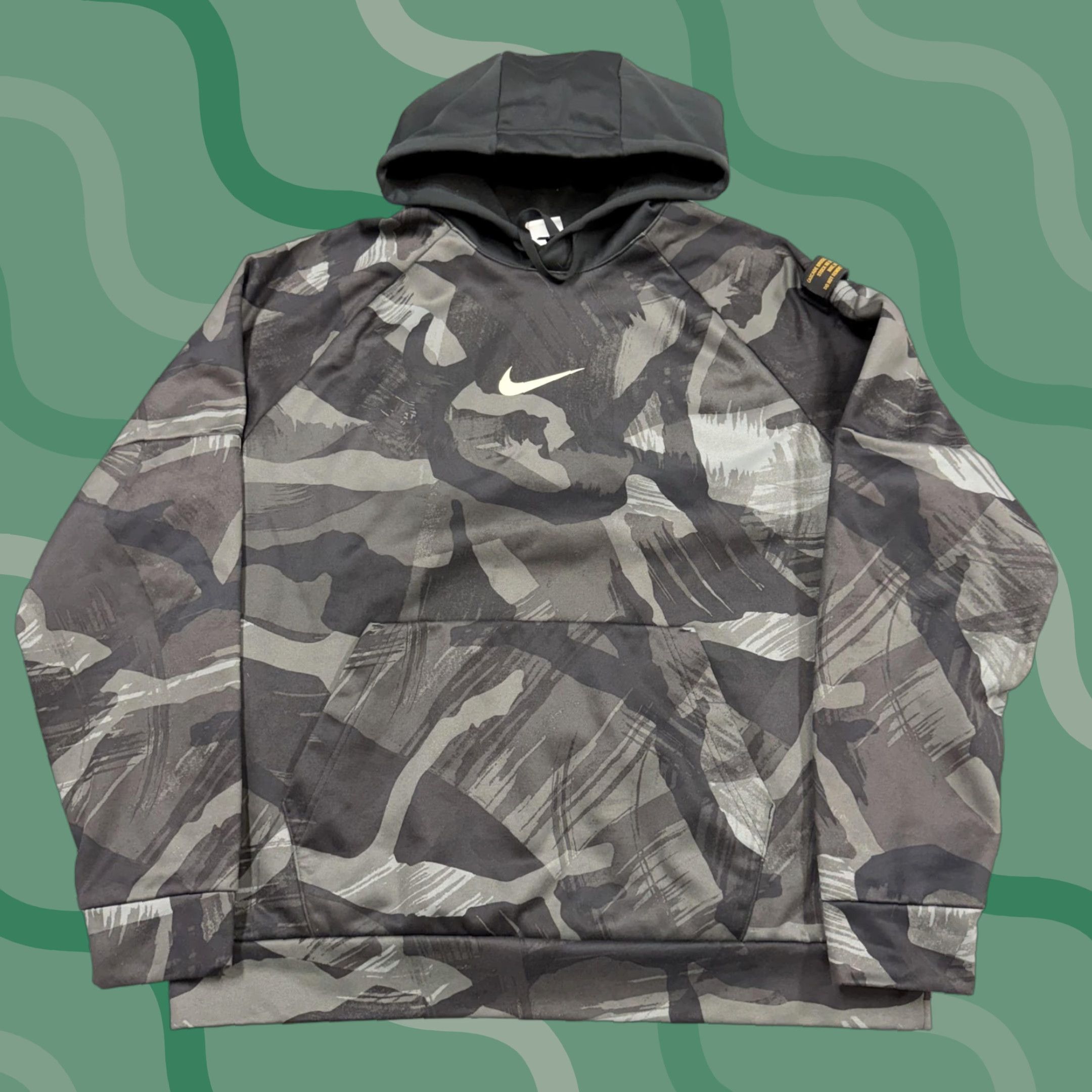 Nike Nike Hoodie Mens Large Gray Camo Therma-FIT Fleece Pullover Logo Sweatshirt Size US L / EU 52-54 / 3 - 1 Thumbnail