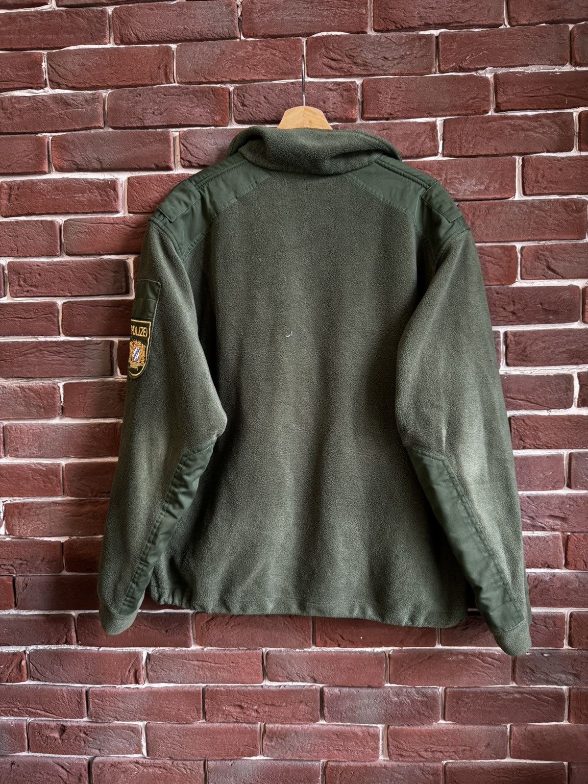 Vintage Avant Garde Polizei Knit Zip Up Sweater German Police Green Size US M / EU 48-50 / 2 - 2 Thumbnail
