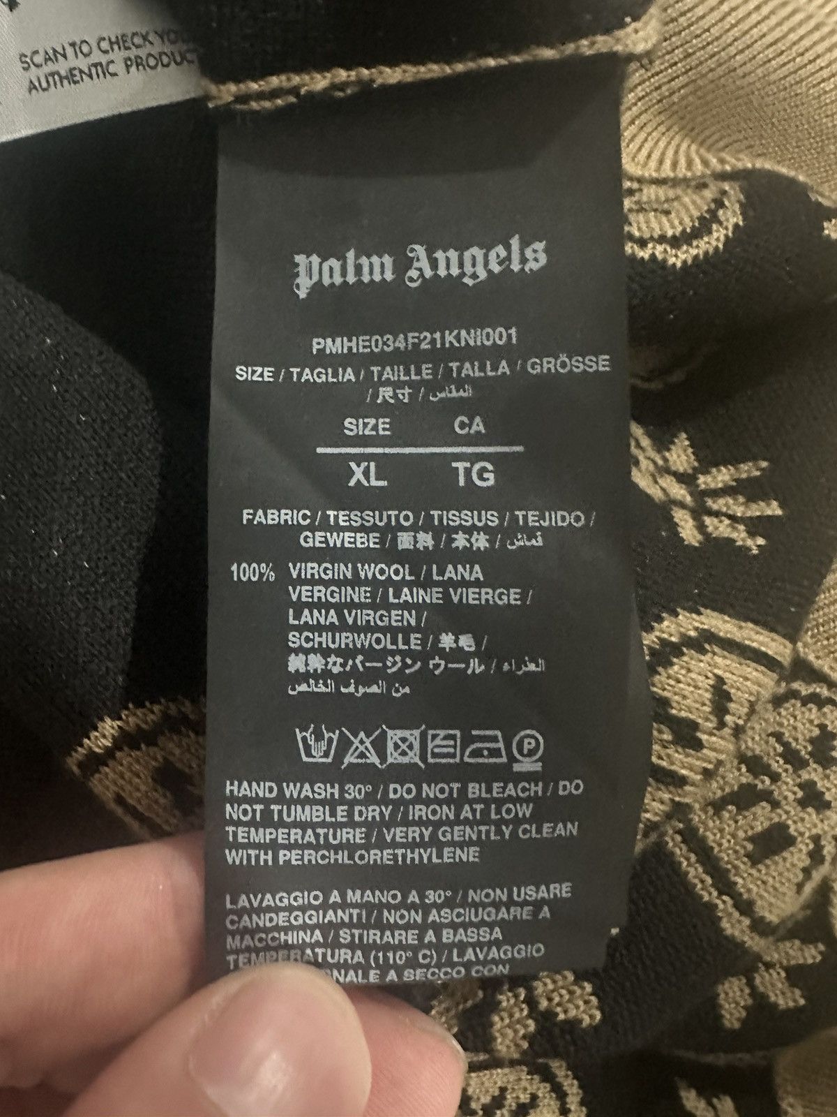 Palm Angels PALM ANGELS JACQUARD BANDANA WOOL SWEATER Size US XL / EU 56 / 4 - 3 Thumbnail