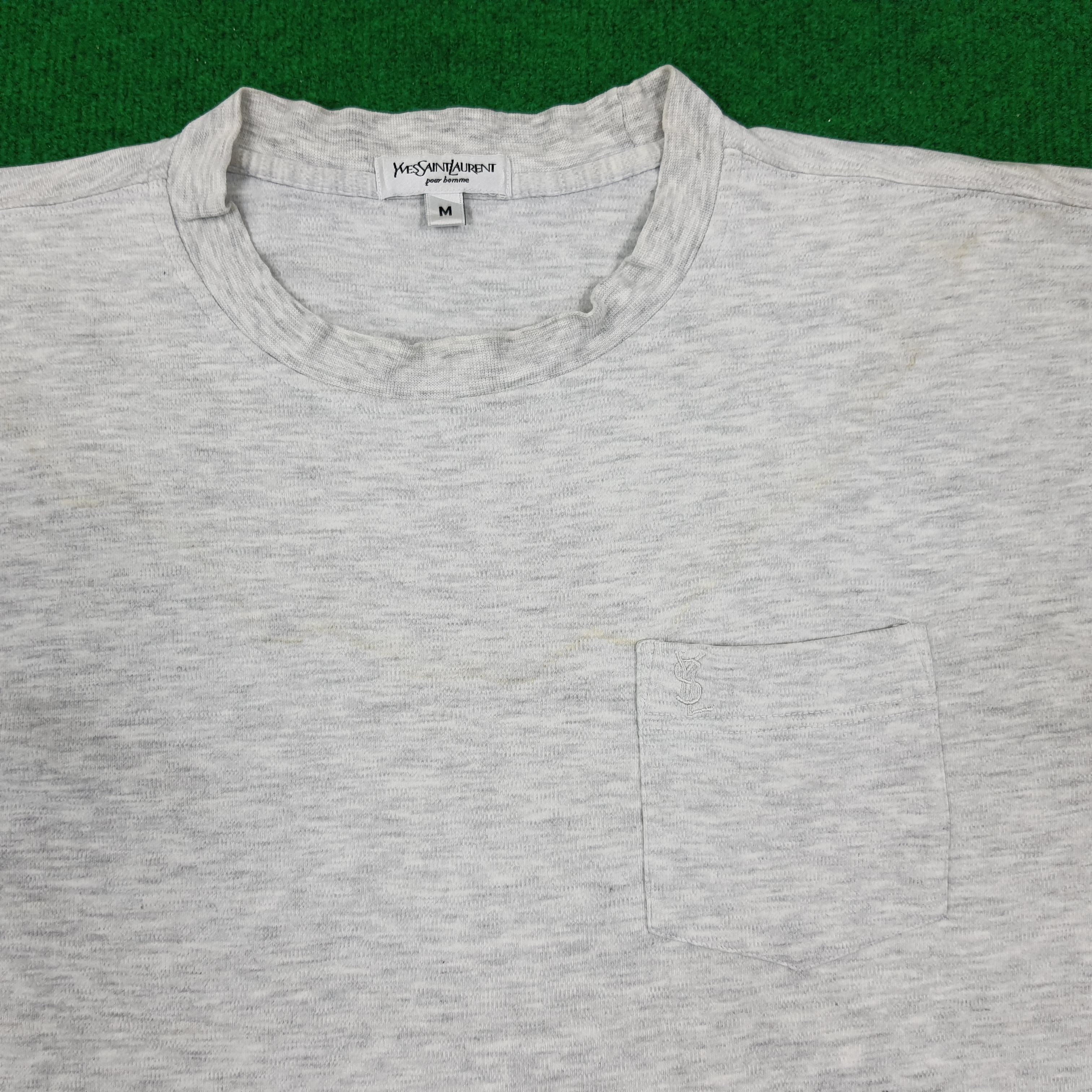 Vintage × Yves Saint Laurent Vintage Yves Saint Laurent YSL with Pocket Dedigner Tshirt Size US L / EU 52-54 / 3 - 2 Thumbnail